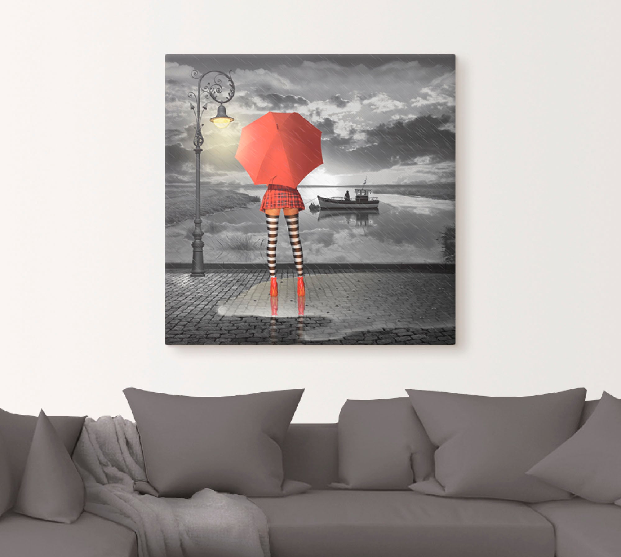 Artland Leinwandbild »Sonnige Aussichten« Frau 1 Stk. tlg. auf Holzrahmen gespannt