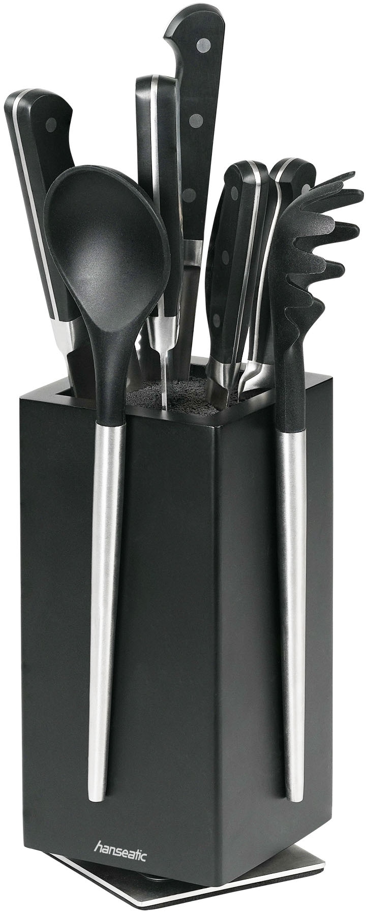 Hanseatic Bloc à couteaux magnétique »hanseatic PREMIUM, aus Holz, Messerblock Set, 6-tlg.« 6 pièces elegantes Design, herausnehmbarer Borsteneinsatz, 360-Grad-drehbar