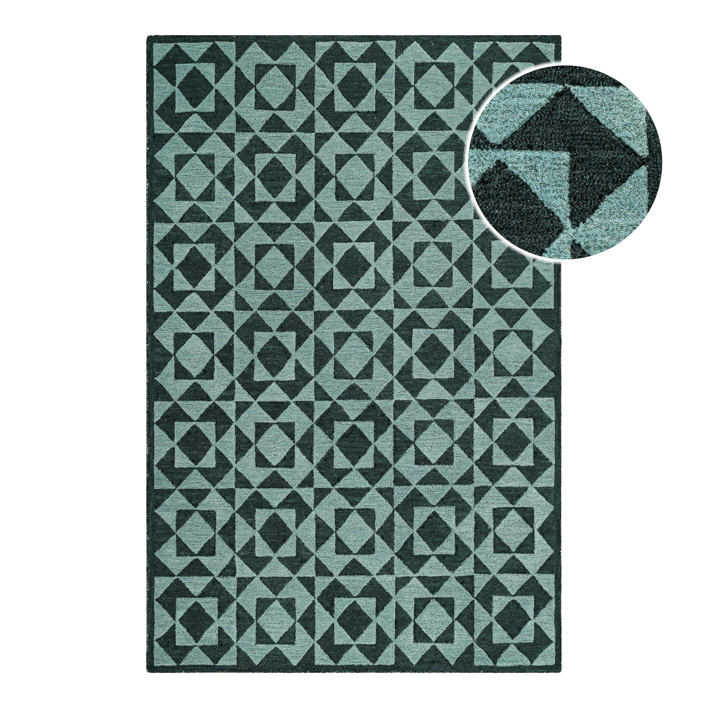 Wecon home Tapis »Downtown« Rectangulaire 10 mm Höhe handgefertigt, pflegeleicht, Fasermix, Wohnzimmer, Schlafzimmer