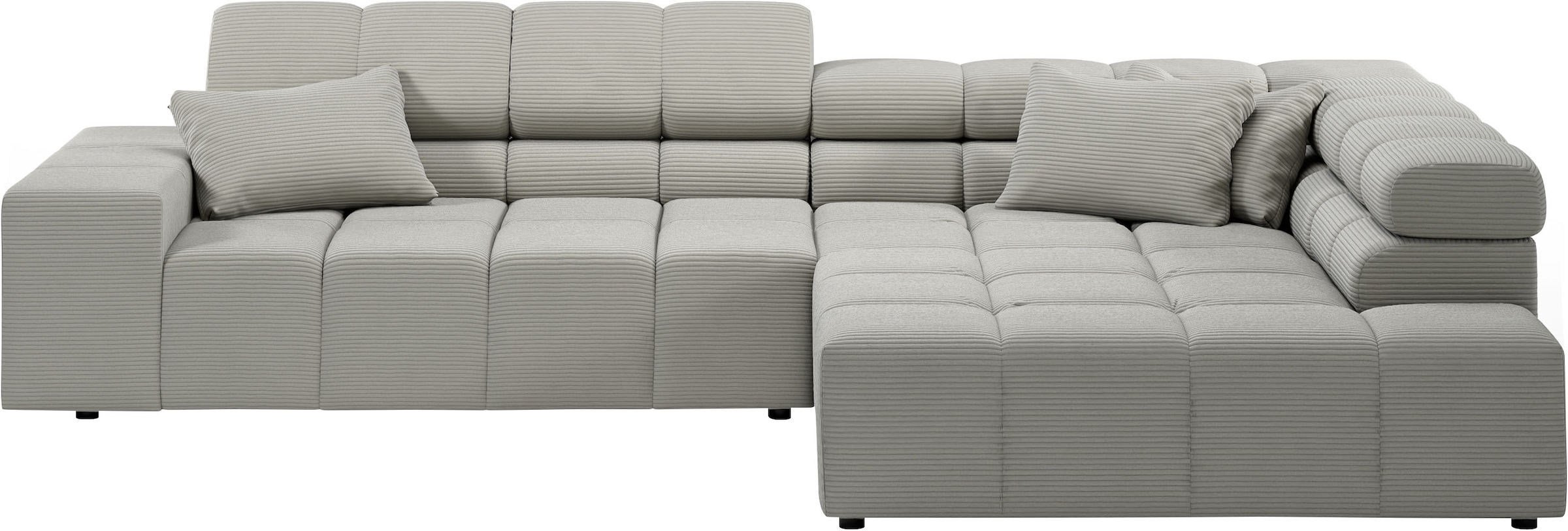 Home affaire Ecksofa »Ancona, Ecksofa,  incl. Kopfteilverstellung, Breite 319 cm, L-Form« wahlweise motorische Sitztiefenverstellung, auch in Cord + Easy Care