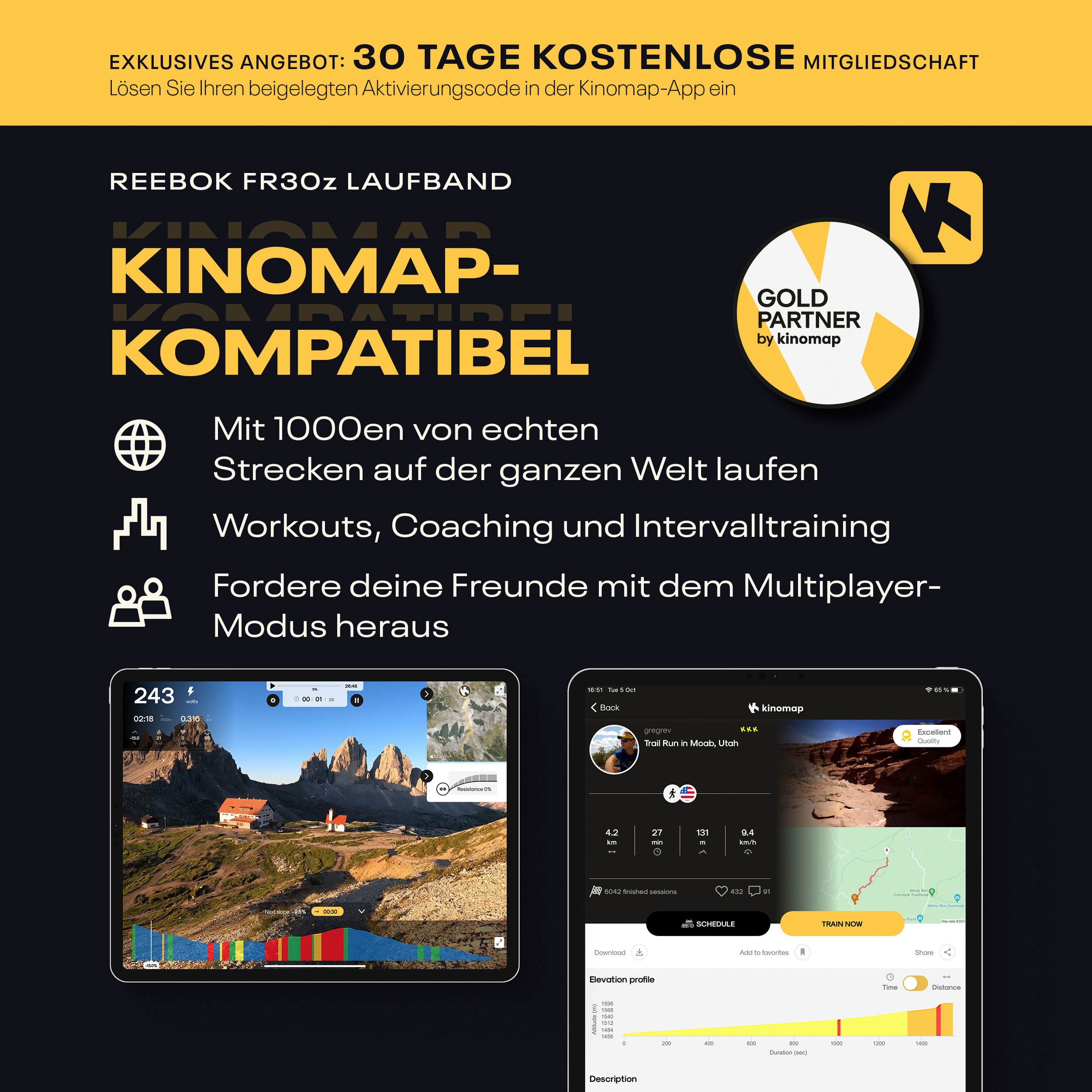 Reebok Laufband »FR30z Floatride« bis max. 20 km/h, mit Steigung, 150 kg max. Benutzergewicht