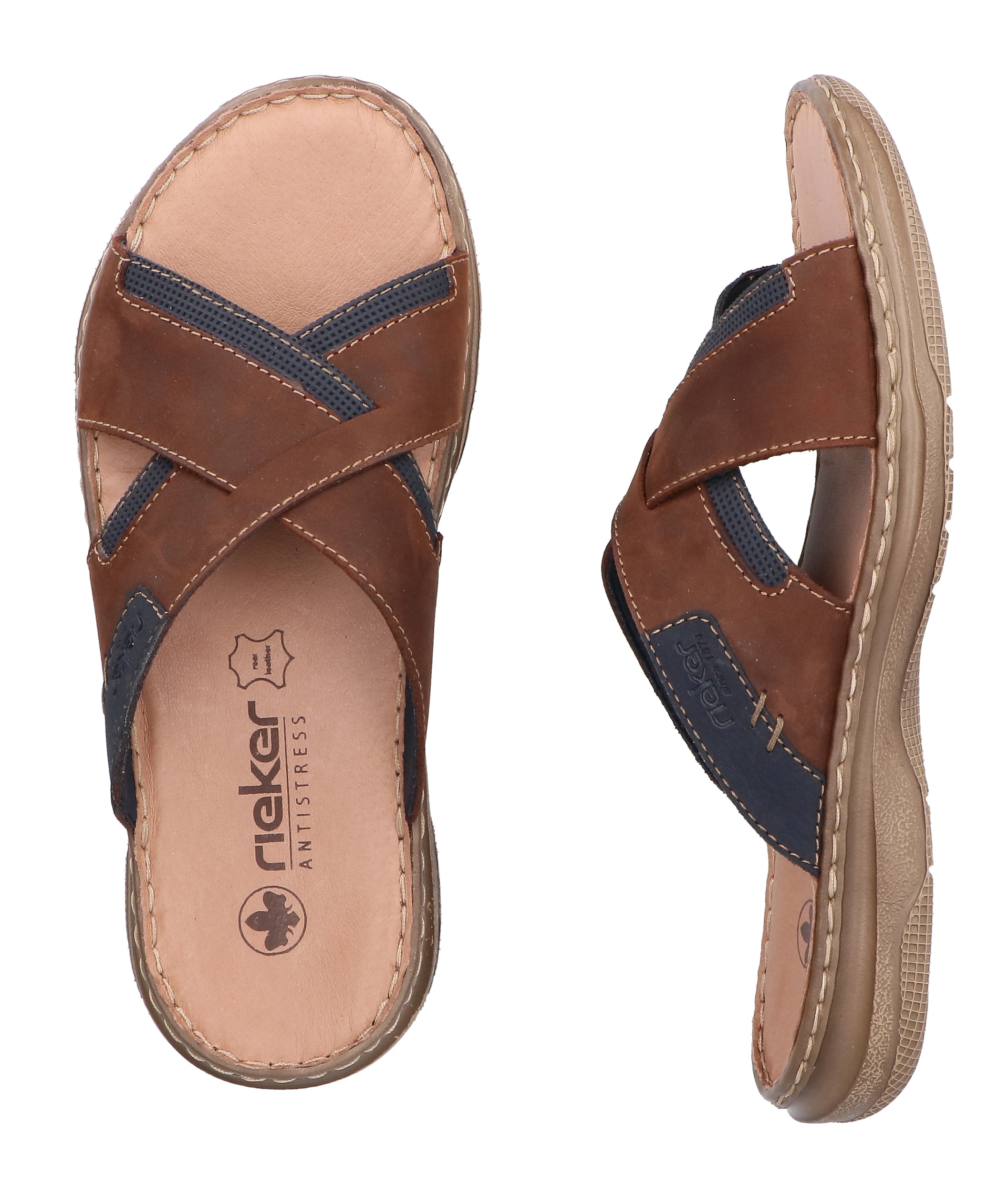 Rieker Pantolette  Chaussure d'été, chaussure de plage, chaussure de vacances avec bandage croisé