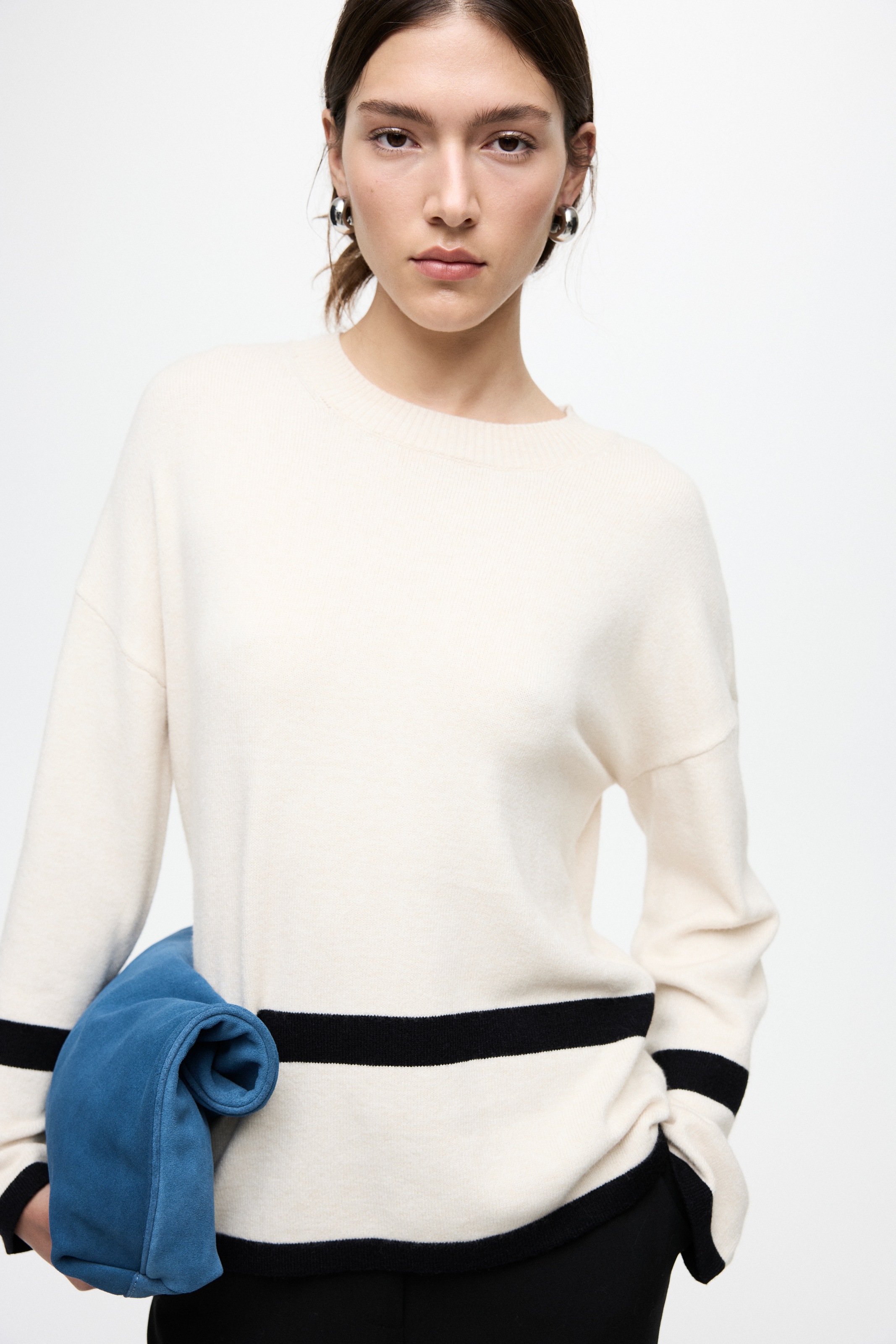 Vila Pull à col rond »VIRIL O-NECK OVERSIZE L/S KNIT TOP- NOOS« Mélange de matériaux, oversize