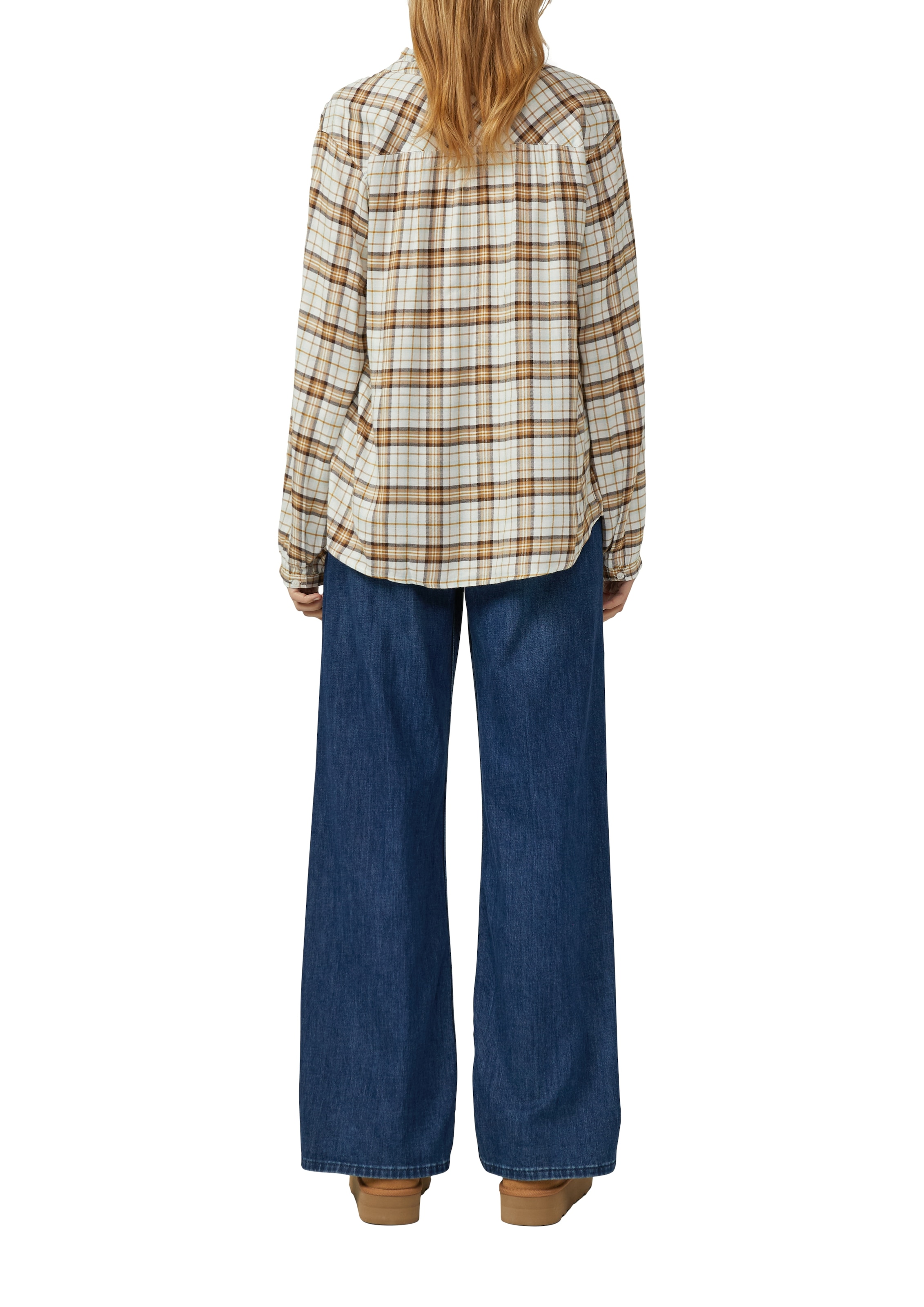 s.Oliver Blouse à carreaux mit verspielten Details, Relaxed Fit