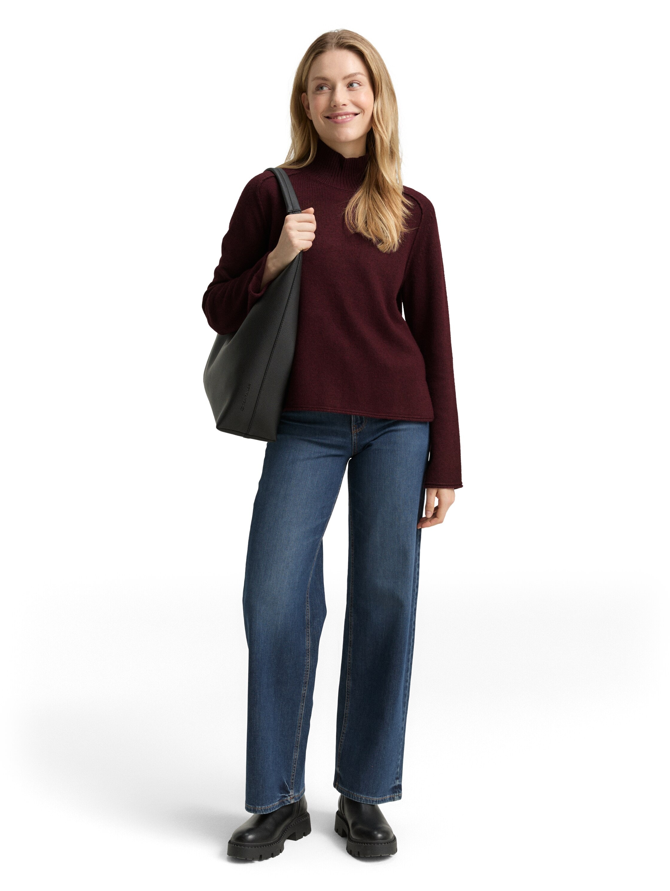 TOM TAILOR Pull en tricot mit Stehkragen