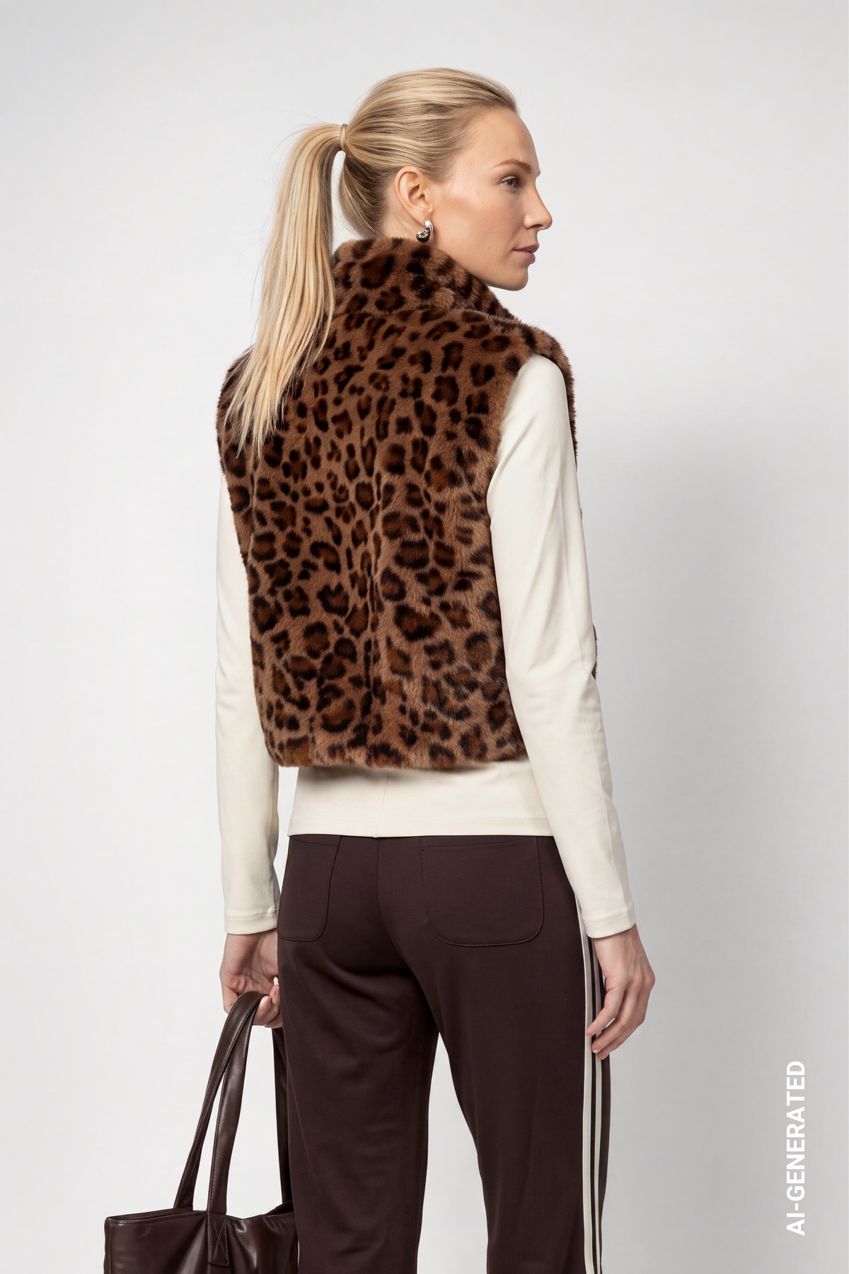 Monari Fellimitatweste »Weste Leo fake fur« Regular fit mit Stehkragen