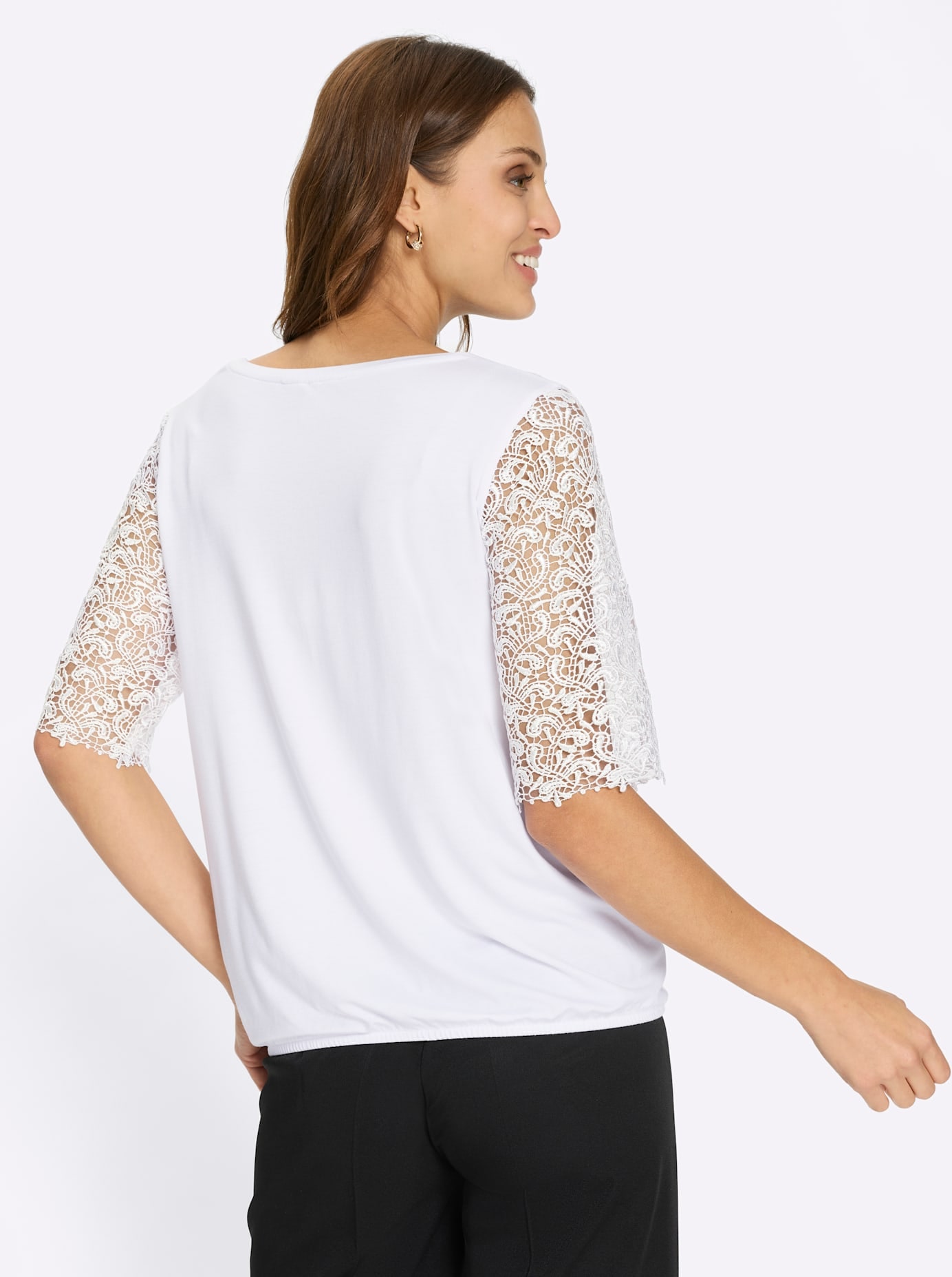 Lady Shirt à col rond »Spitzen-Shirt« 1 pièces