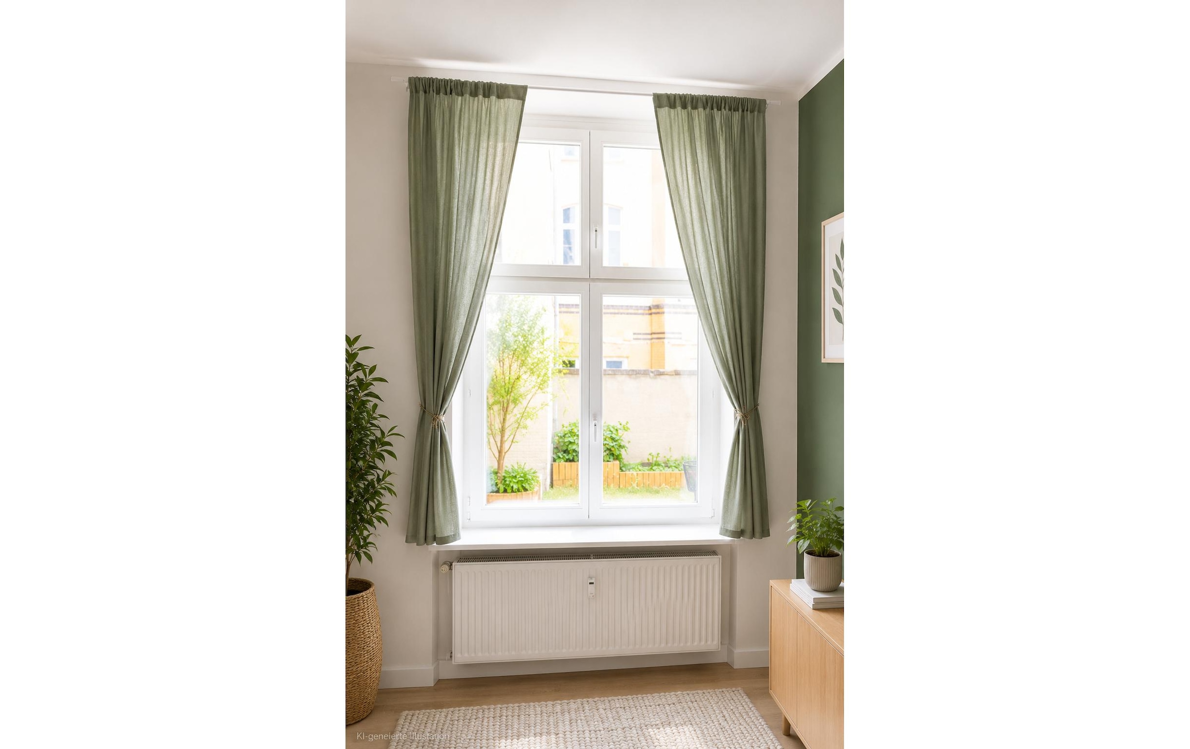Urbanara Rideau »2er-Set Musselin Trofa 140 cm x 320 cm« Ruban plissé 2 cuis tlg.