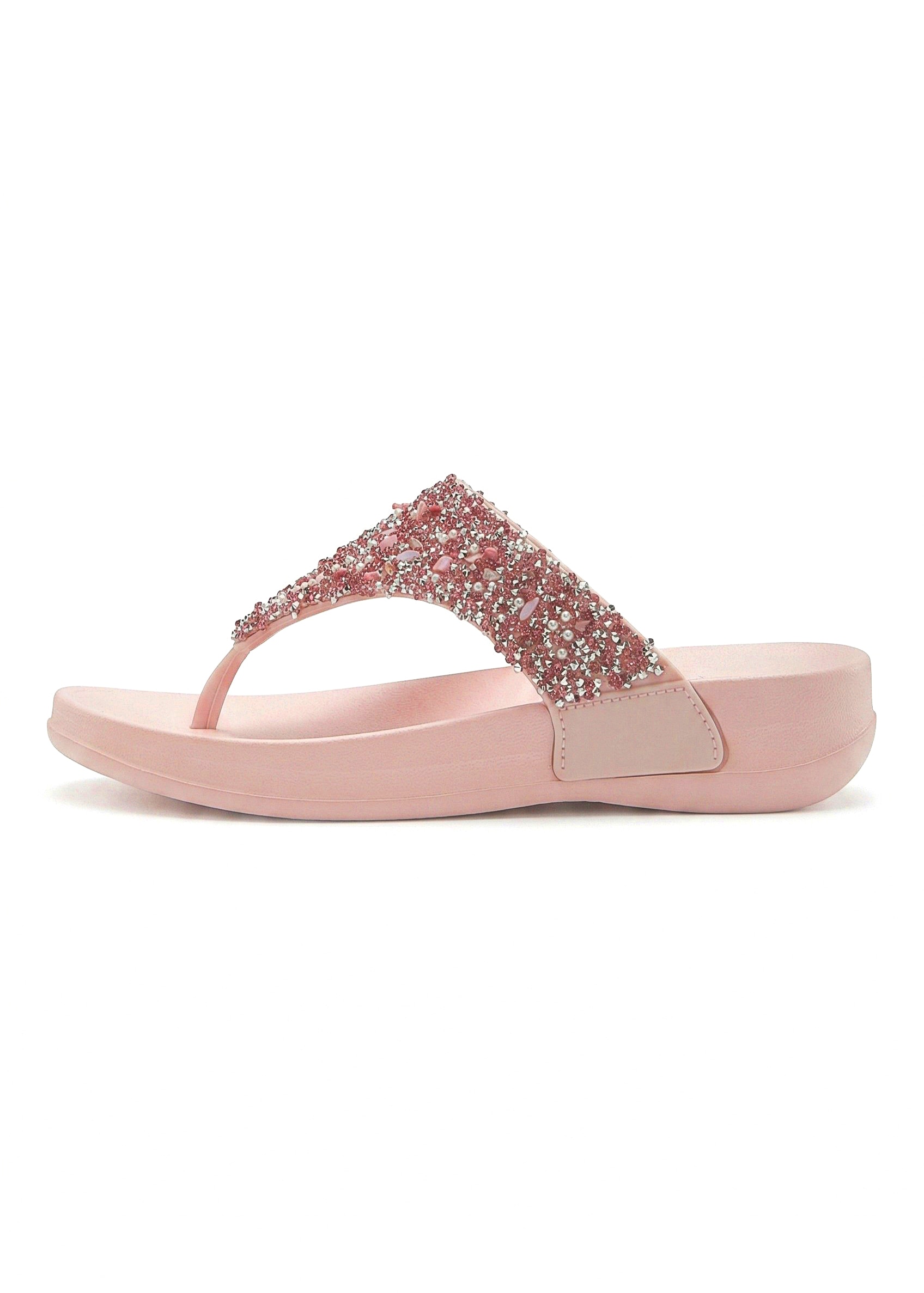 Vivance Séparateur d'orteils de bain »Flip Flop, Badelatsche, Badeschuhe, Pantolette, Zehentrenner,«  NOUVEAU chaussure d'été avec détail pailleté à la mode VEGAN
