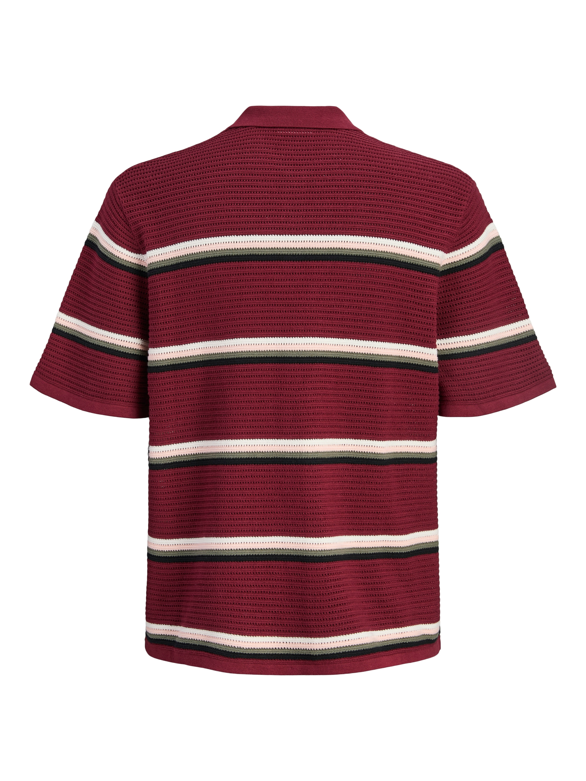 Jack & Jones Pull à col polo »JORMAINE KNIT STRIPE POLO SN« Baumwolle, relaxed fit