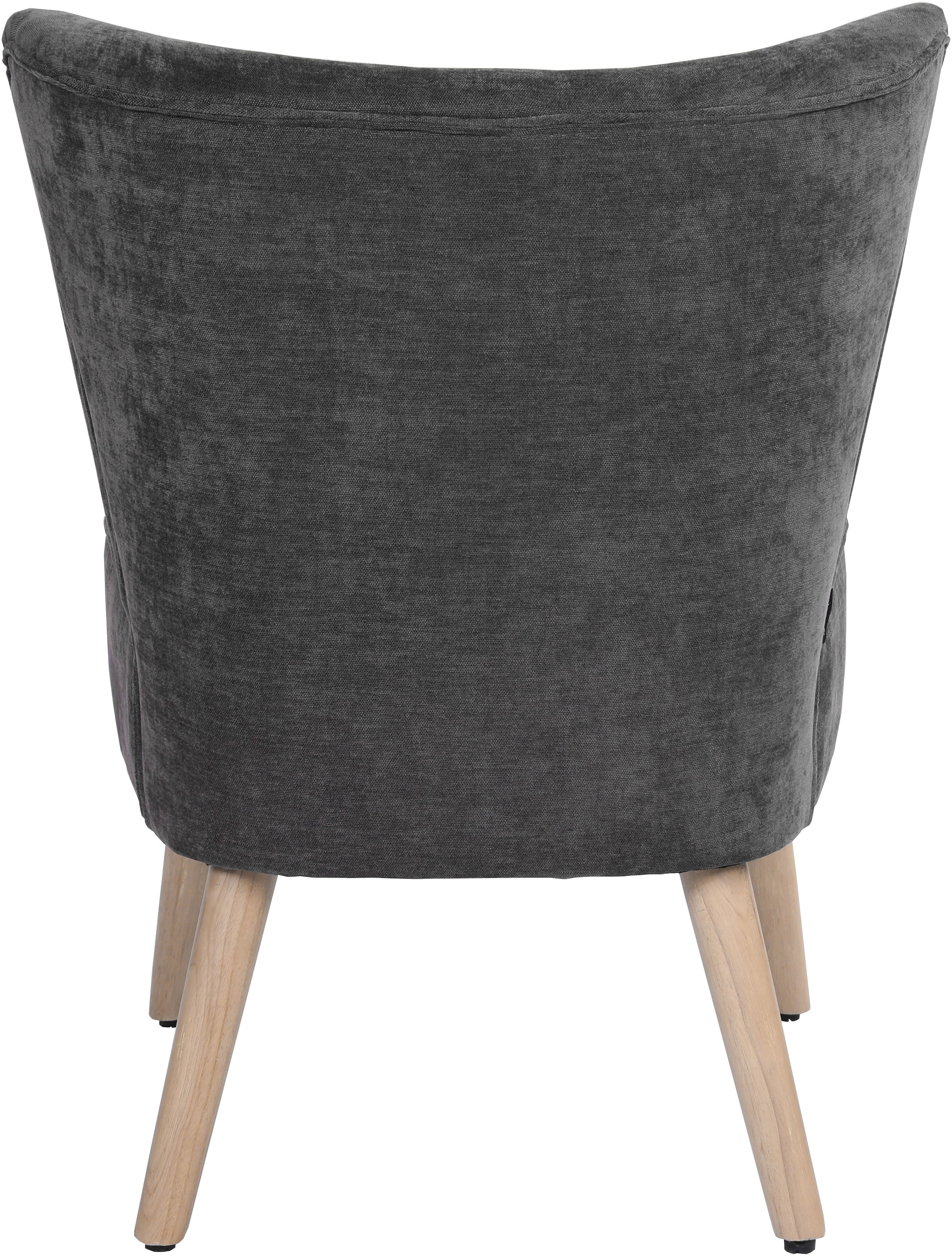 Home affaire Fauteuil lounge »JORIEL moderner Ohrensessel mit Knopfsteppung« mit Echtholzfüssen und feinem Struktur-Bezug