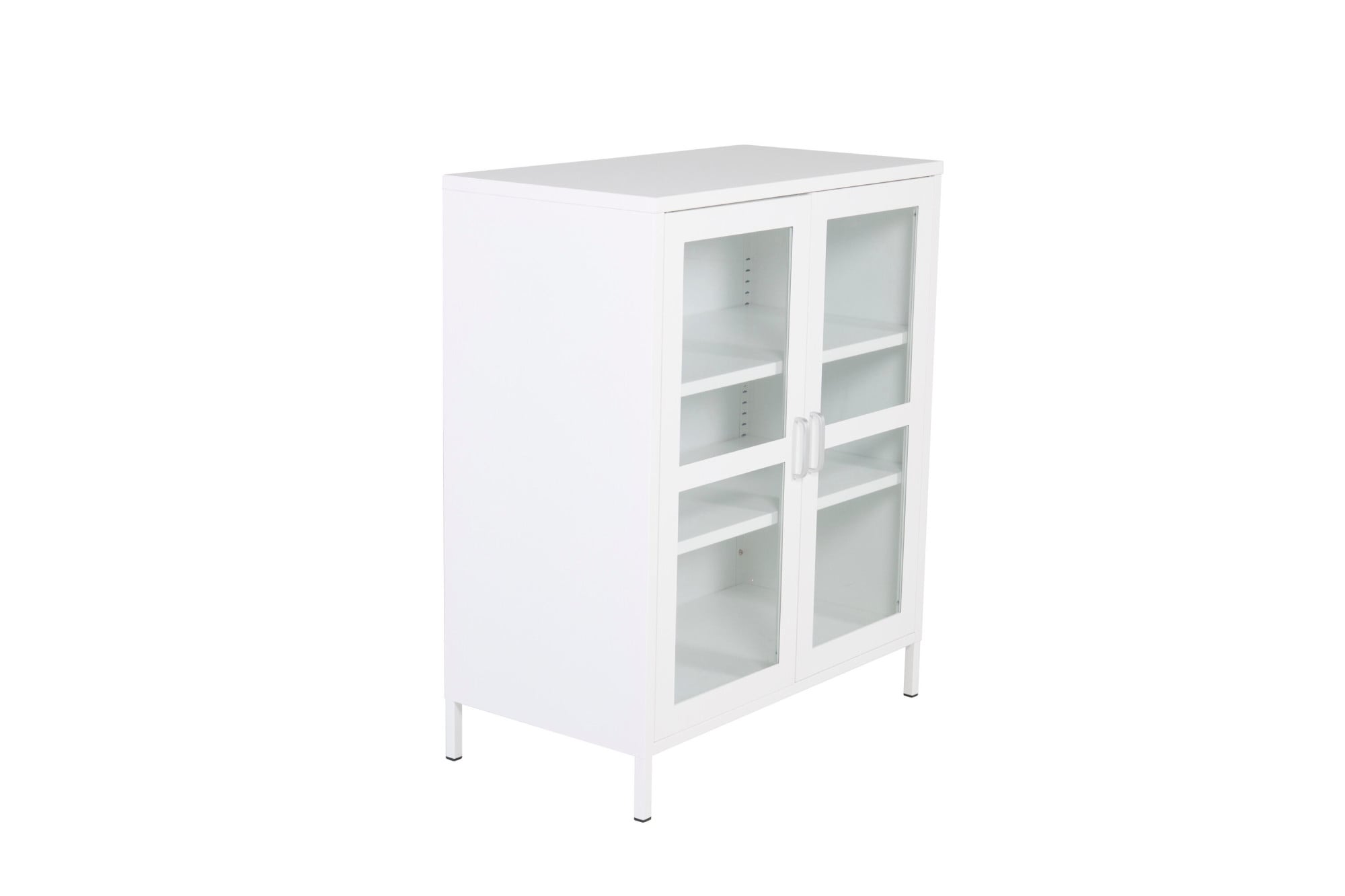 Venture Home Vitrines »Acero, Stauraumschrank, 2 Glas-Türen, Höhe 97 cm« Revêtement en poudre, transparent, poignée argentée, moderne