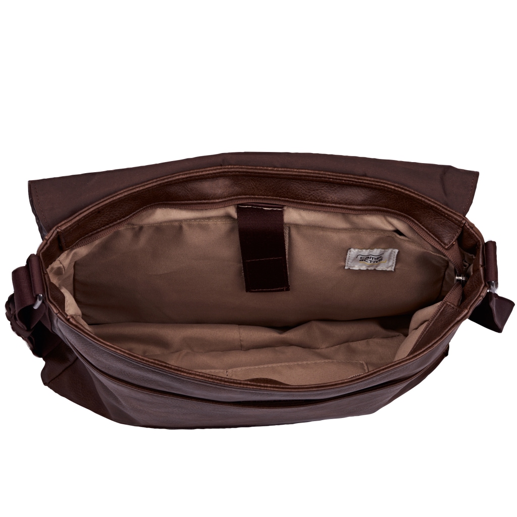 camel active Sac de messager »Traces« en similicuir, fonctionnel avec de nombreuses poches & sangle de qualité