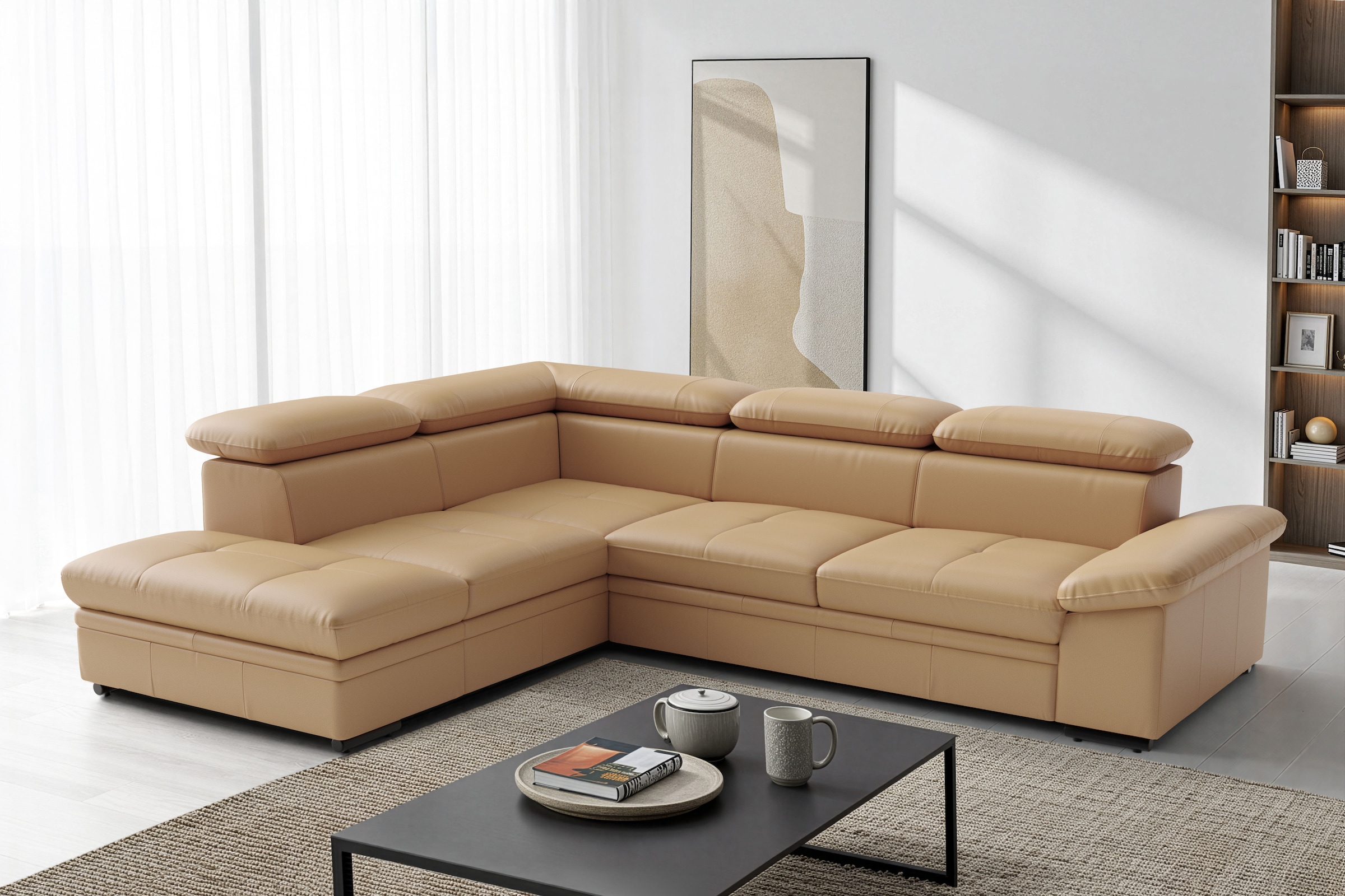 sit&more Canapé d'angle »Viola L-Form, B: 249 cm, Arm- & Kopfteilverstellung« optionnellement avec fonction de couchage