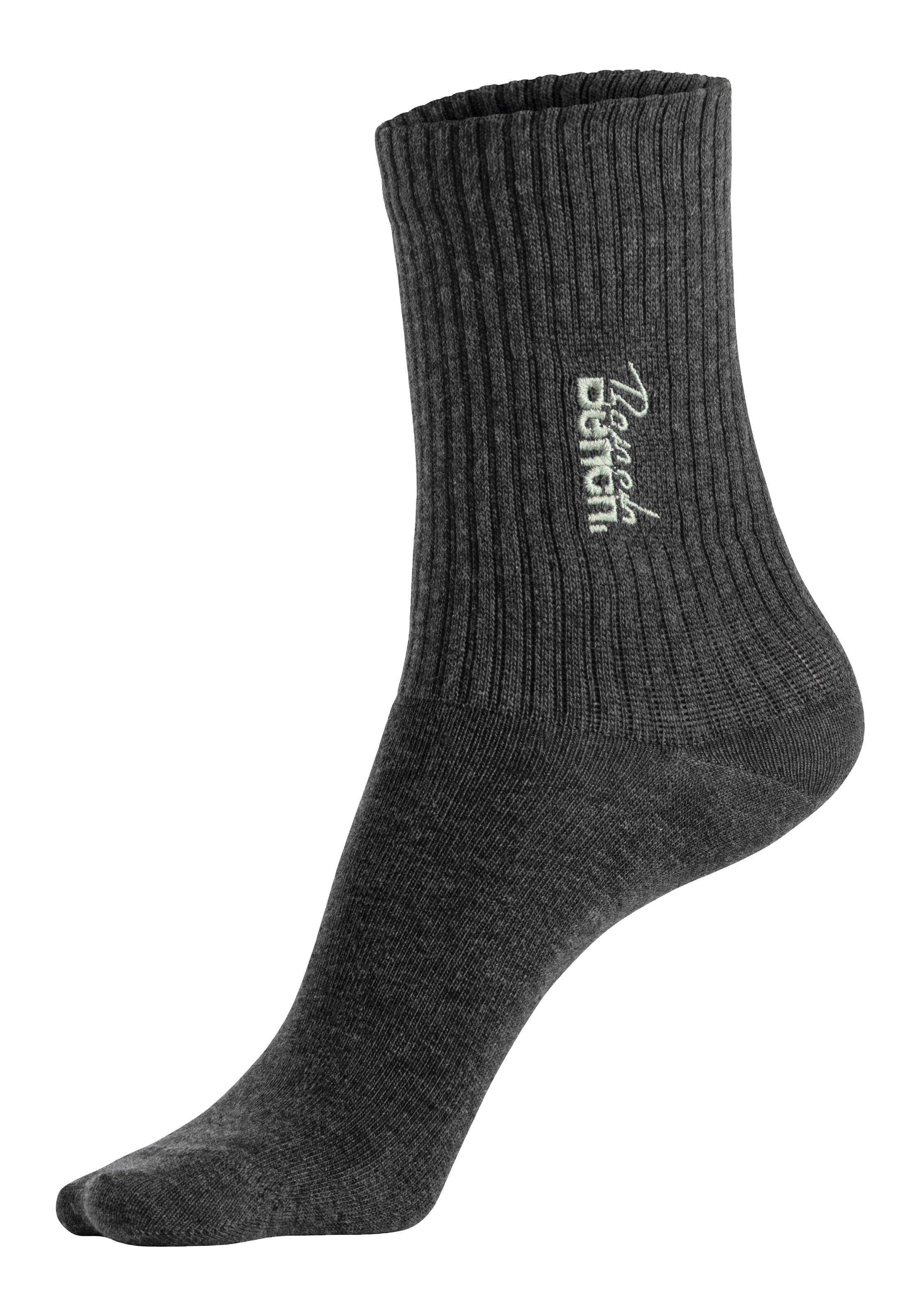 Bench. Basicsocken »Damensocken hochgeripptes Bündchen« Packung, 3 Stk. tlg. mit Bench Logo Stickerei