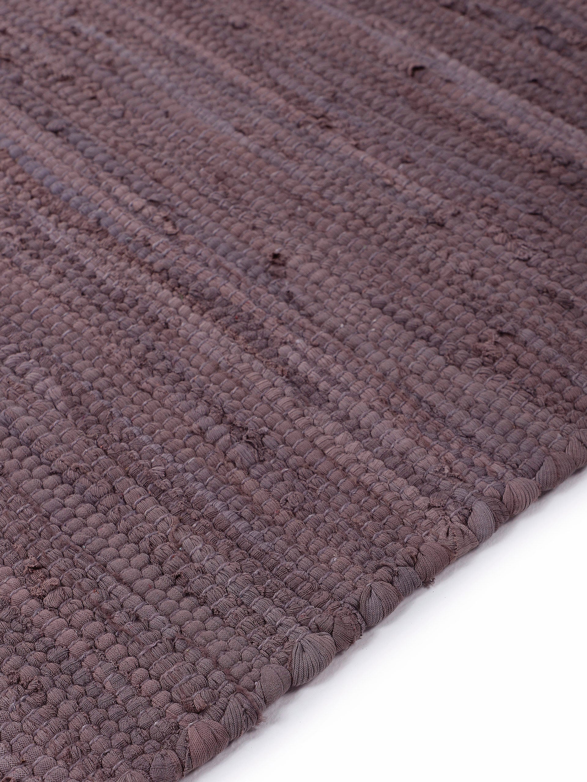 GOODproduct Chemin de table »Handweb Uni , Wendetepich« Rectangulaire 5 mm Höhe Fleckerlteppich, reine Baumwolle, handgewebt, Uni, mit Fransen