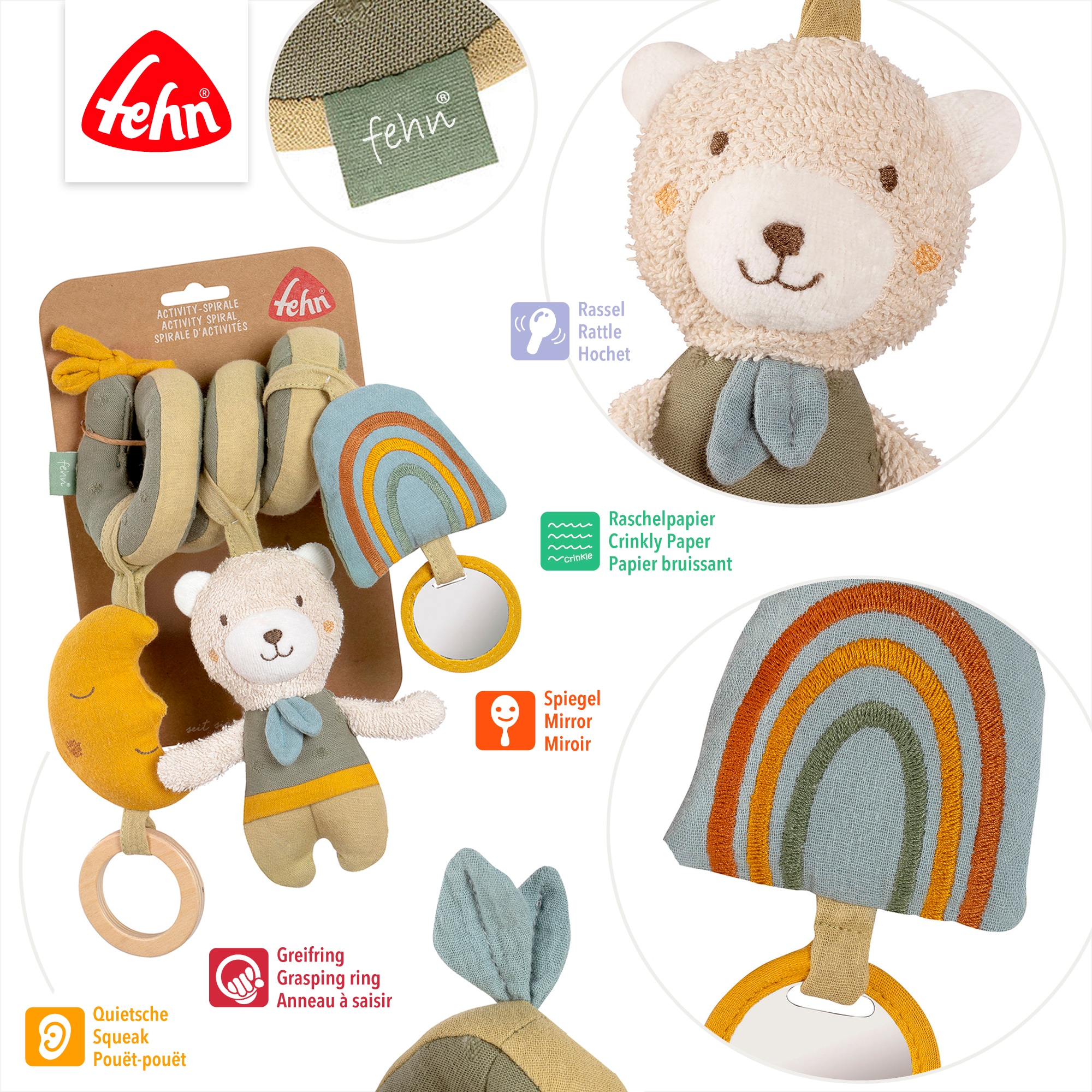 Fehn Jouet de préhension »Activity-Spirale Bär«
