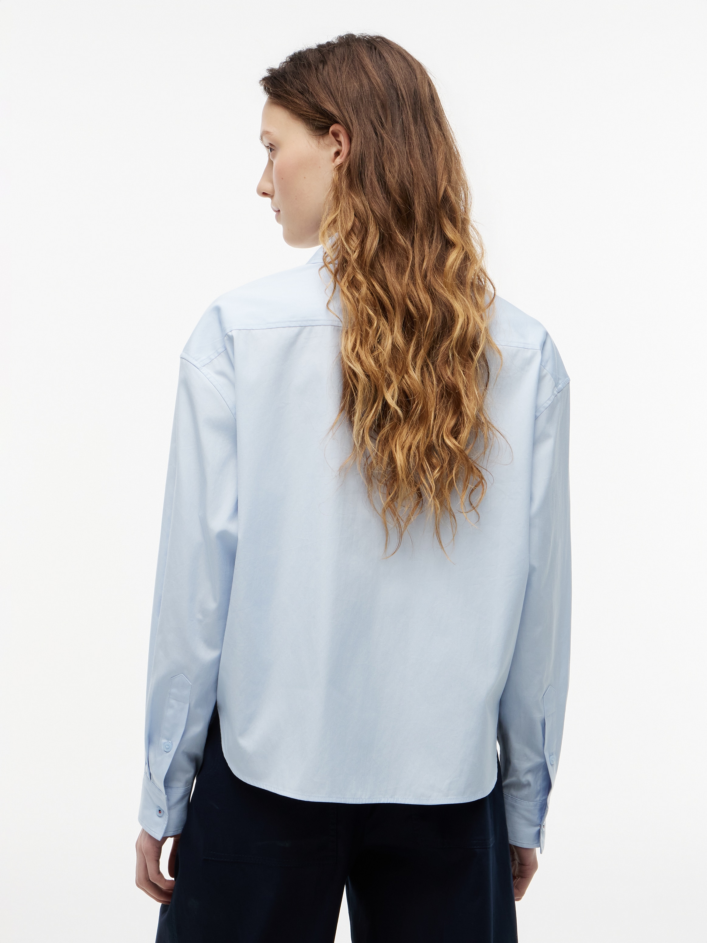 Tommy Hilfiger Blouse chemise »SUMMER POPLIN LS BOXY SHIRT« Coton, coupe boxy fit