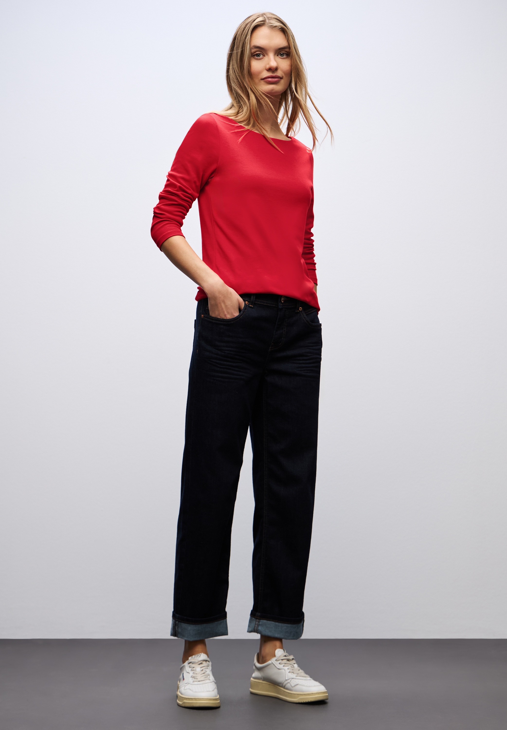 STREET ONE T-shirt à manches longues »Style Lanea« mit U-Boot Ausschnitt