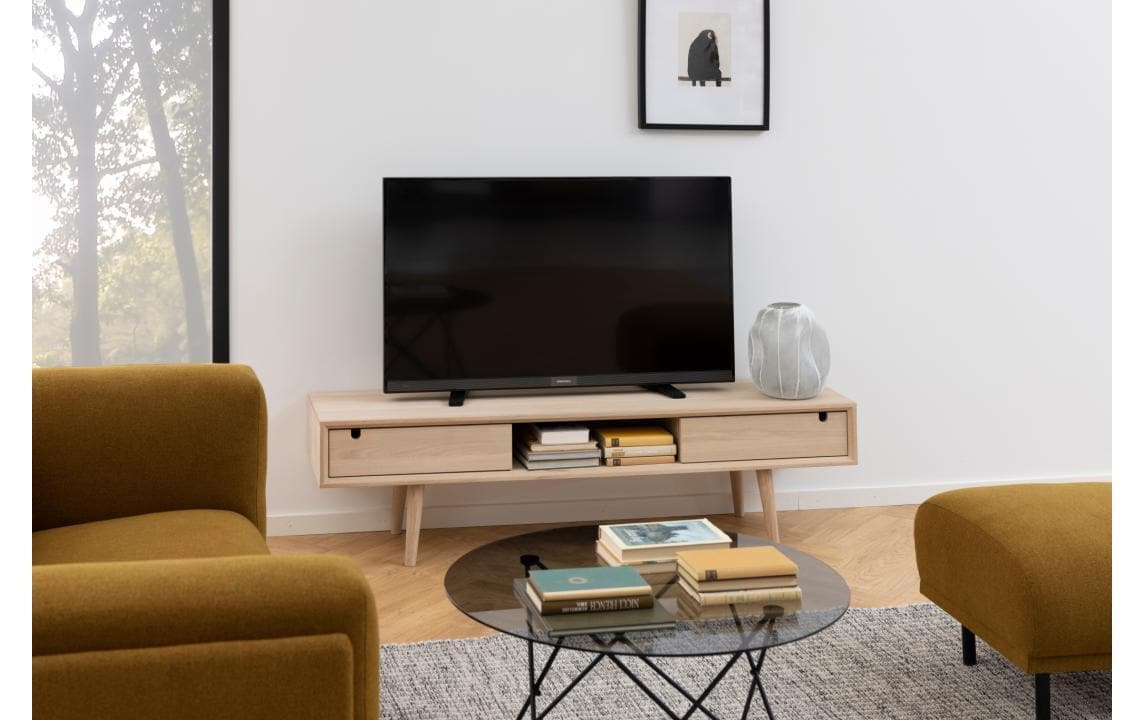 AC Design Tableau TV »Century 160 x 38 x 43 cm« Skandinavisches TV-Tisch in pigmentierter Eiche