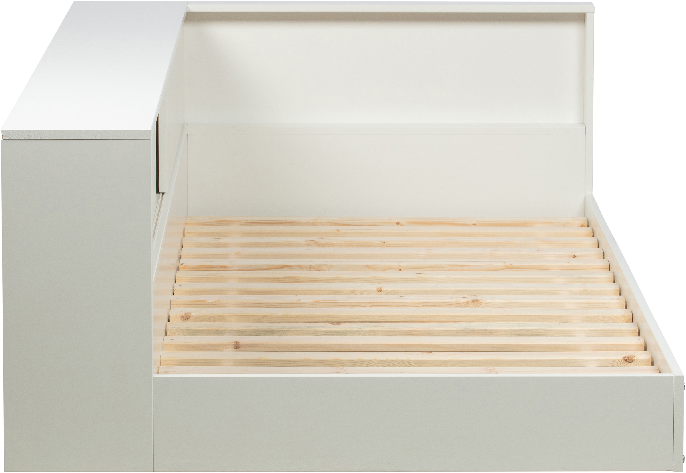 WOOOD Stauraumbett »Connect FSC®-Kiefernholz mit Schiebetür und Stauraum 213x118x60 cm« Einfach zu montierbar, Matratzenmass 90x200 cm, Pfleiglicht