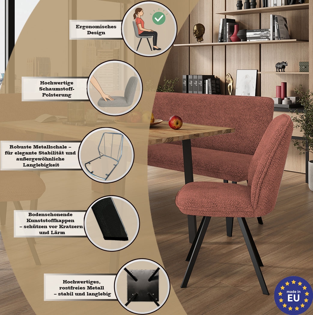 Home affaire Esszimmerstuhl »Mily Essstuhl, Wohnstuhl, Polsterstuhl, 4-Fussstuhl« () 2 Stk.