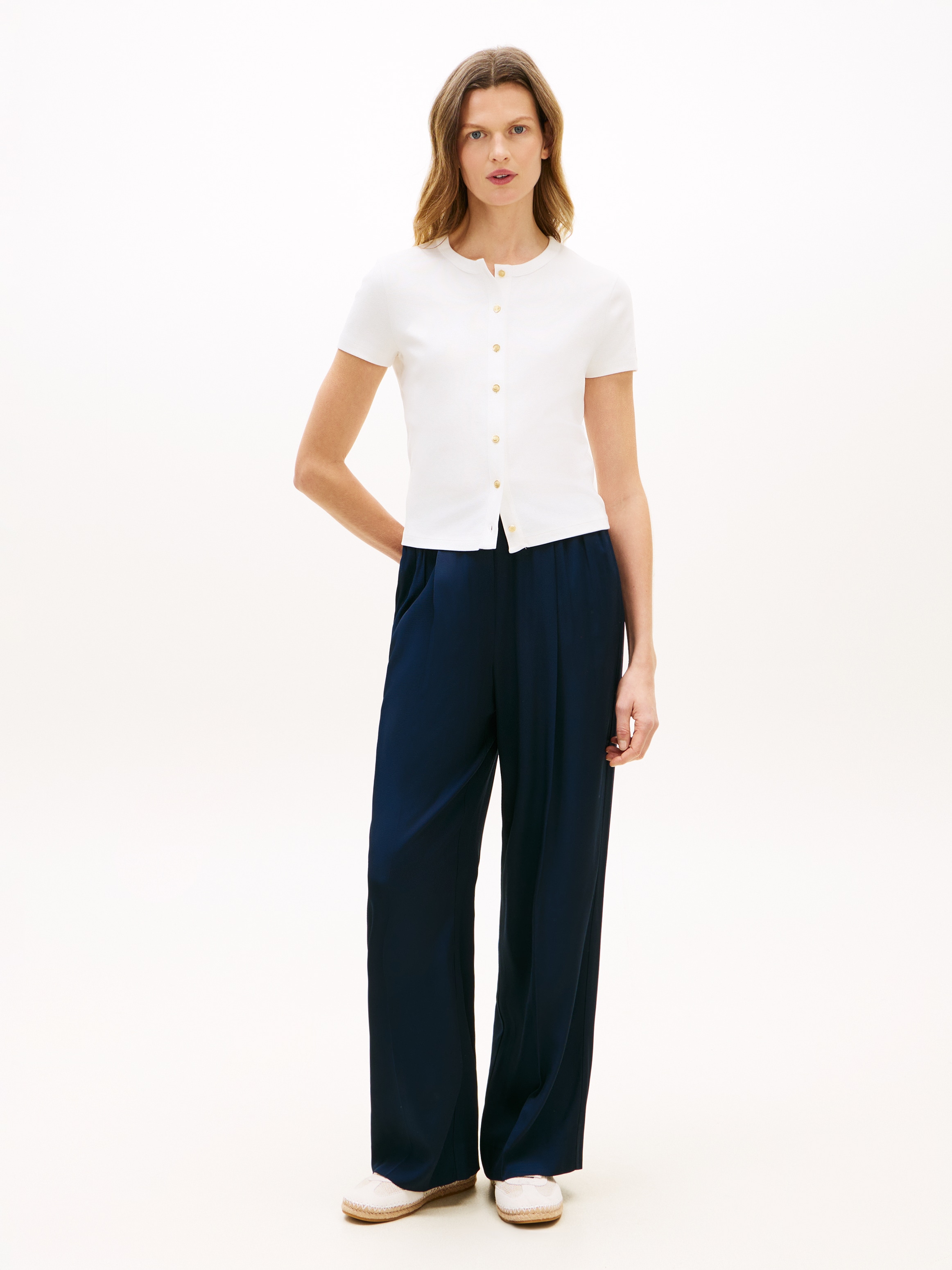 Tommy Hilfiger Kurzarmshirt »GOLD BUTTON SLIM SS TEE«