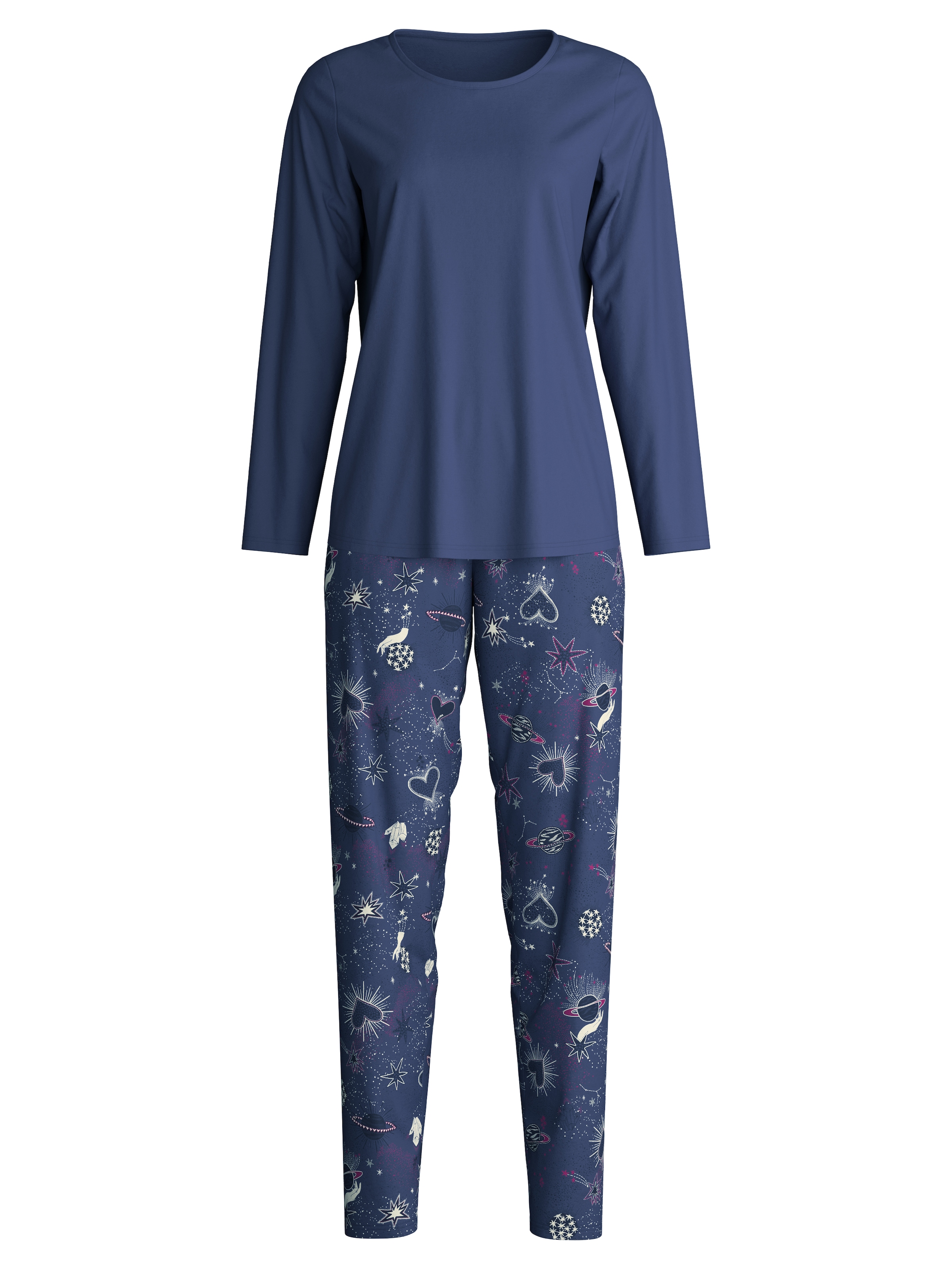 CALIDA Pyjama »Fruity Dreams« 2 cuis tlg., Rundhals, Langarm, Pure Cotton, weich,
