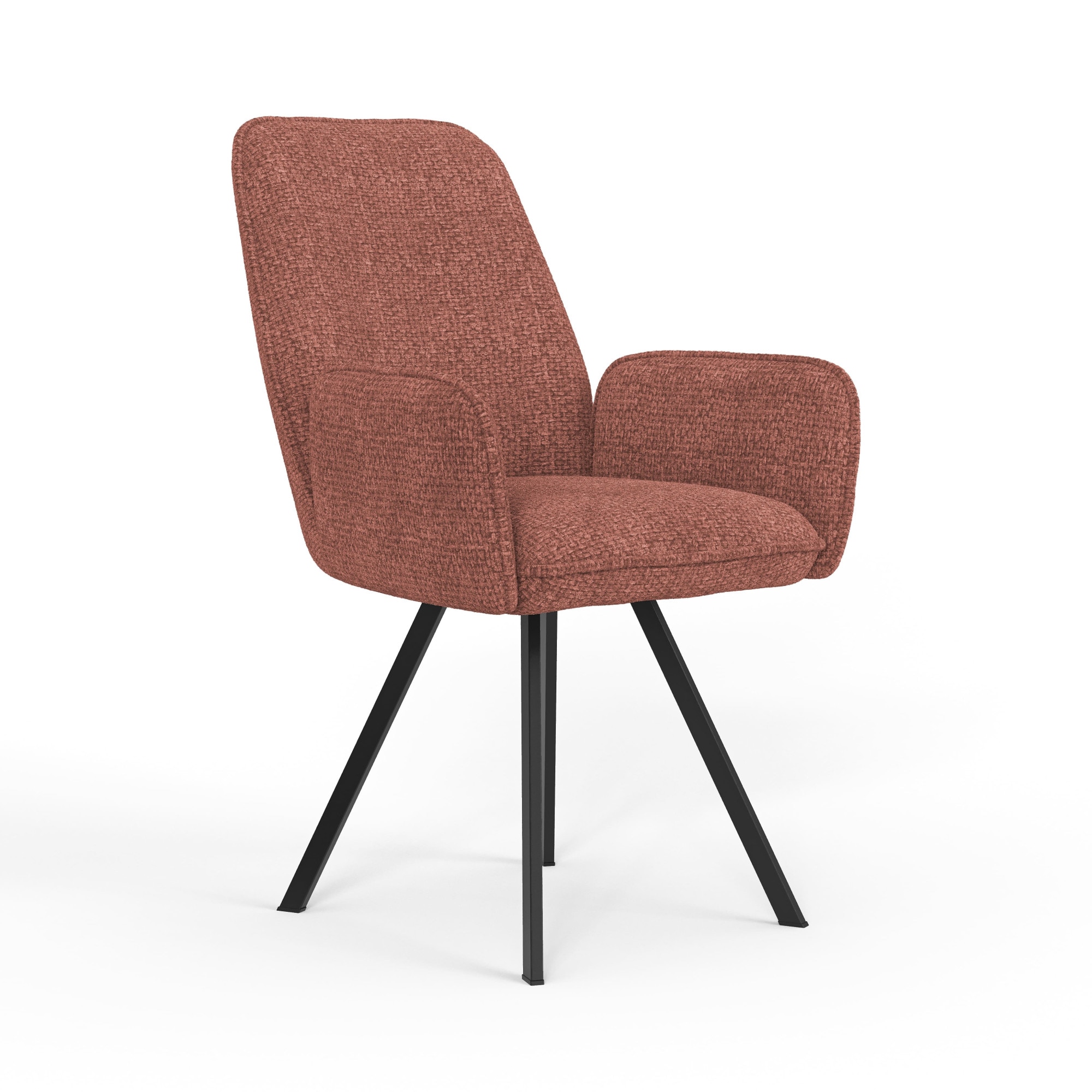 GOODproduct Armlehnstuhl »Mily Esszimmerstuhl, Polstersessel, Wohnstuhl, Essstuhl mit Armlehnen« (Set) 2 Stk.mit schwarz pulverbeschichteten Metallbeinen, gepolstert, modern