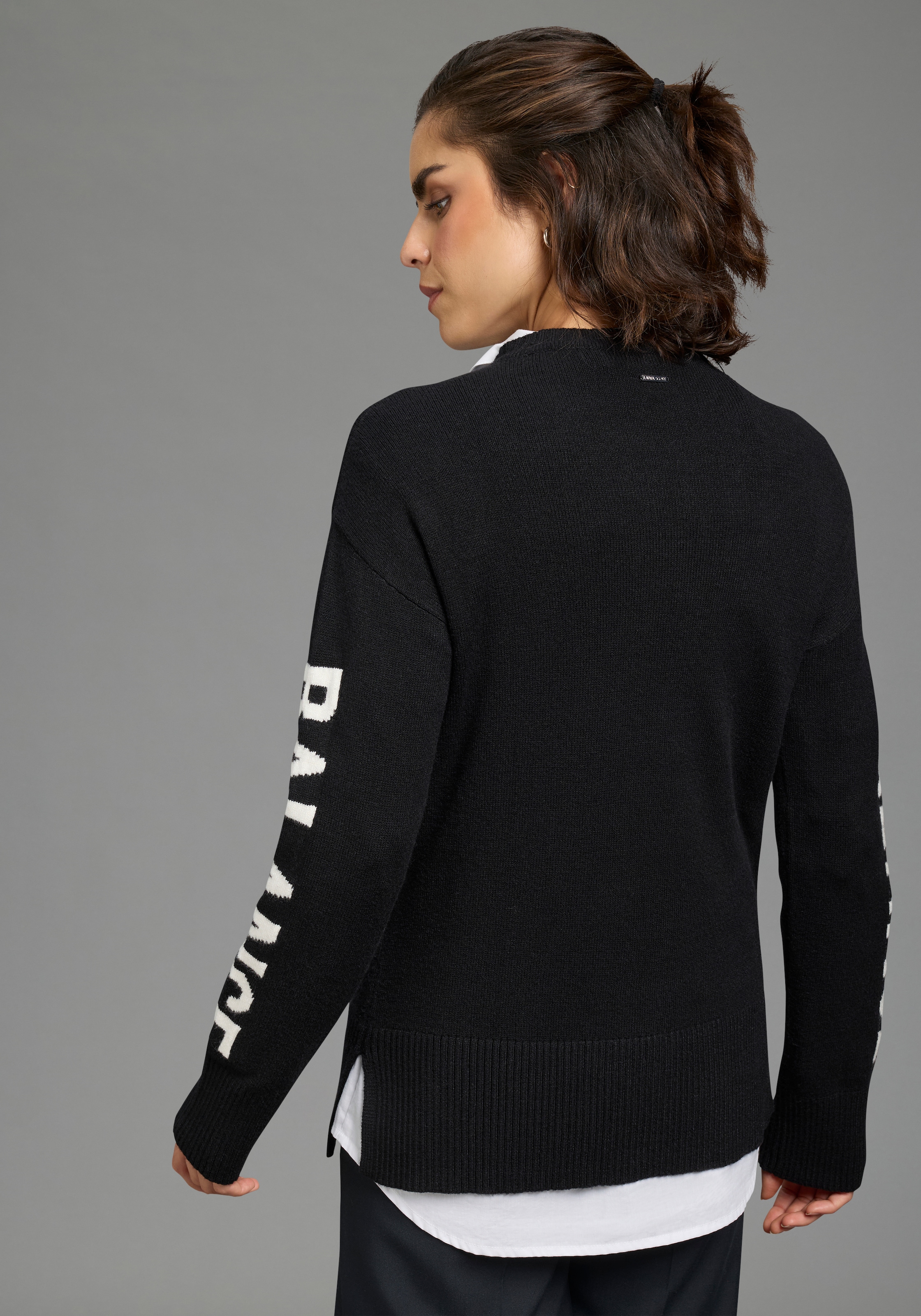 Laura Scott Pull en tricot »mit Jacquardmuster« avec coupe moderne