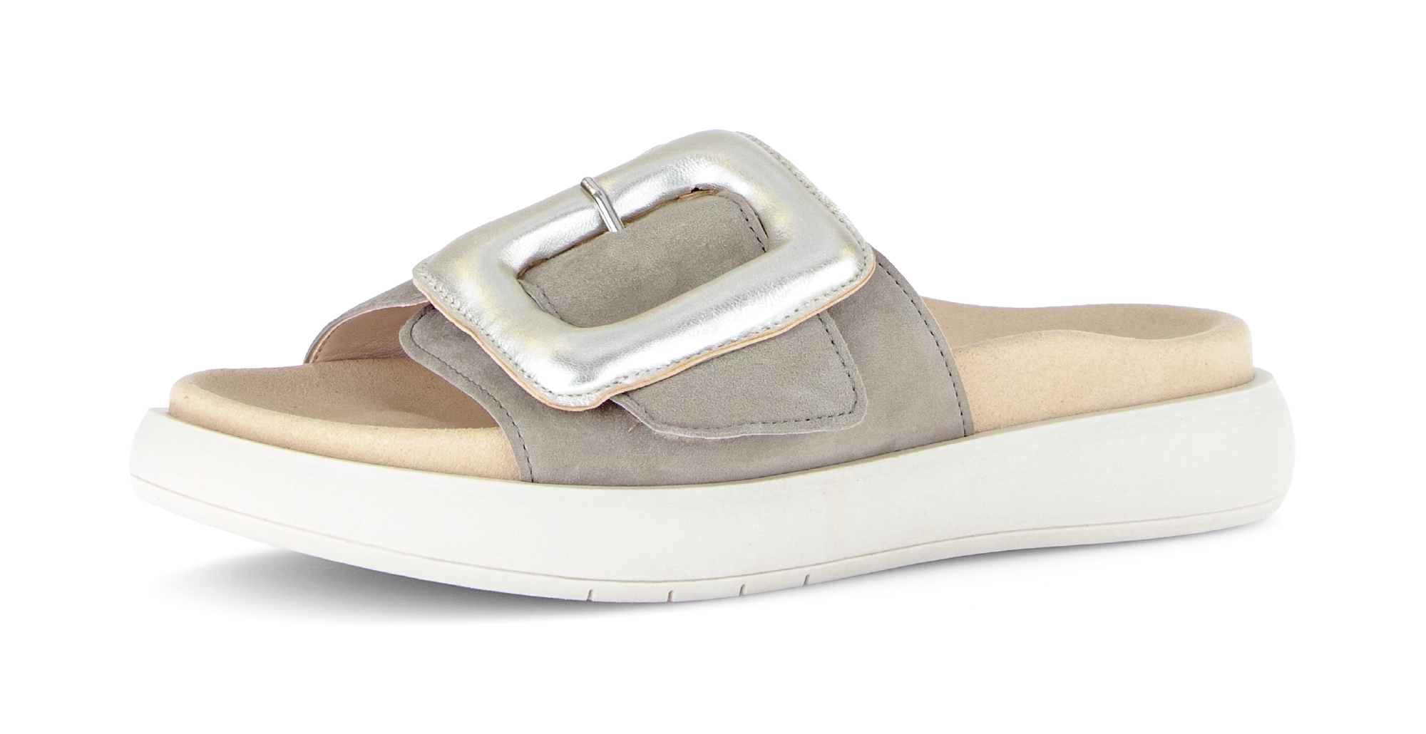Gabor  , plateforme, chaussure d'été, mules avec grande boucle décorative
