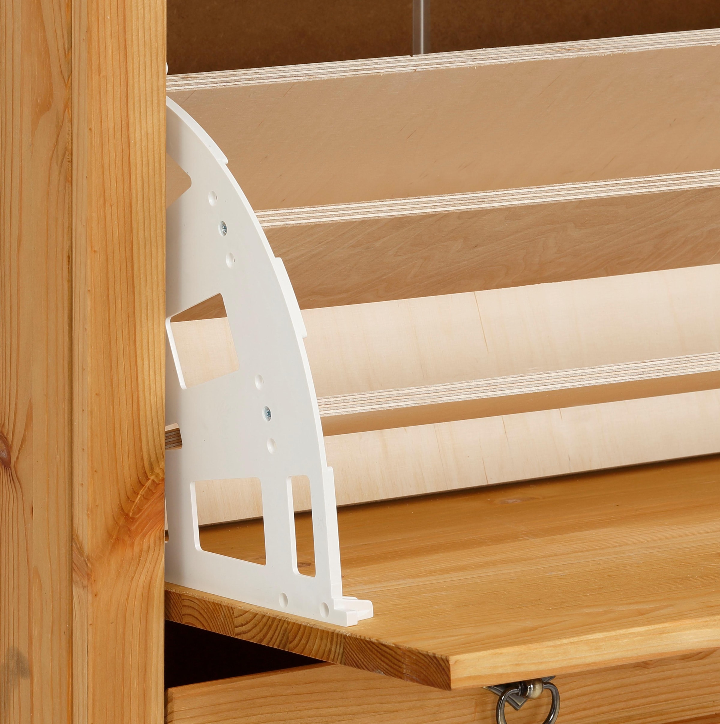 GOODproduct Schuhschrank »Basilico« aus massiver Kiefer, FSC®, Breite 90 cm, mit Schublade, Kassettenoptik