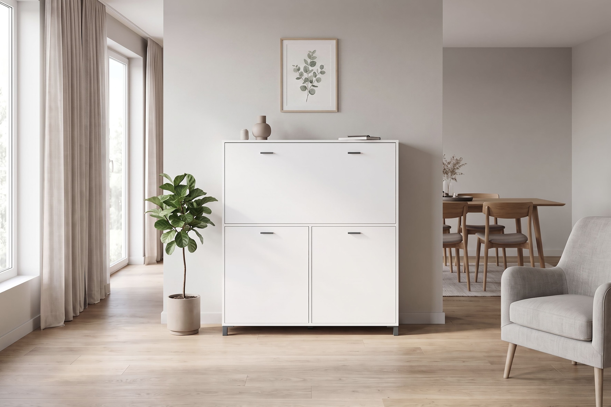 GOODproduct Secrétaire »Melton« solution de travail peu encombrante avec beaucoup d'espace de rangement, largeur 120 cm