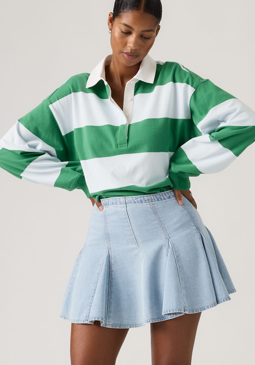 Levi's® Jupe midi »GODET MINI SKIRT« Denim-Faltenrock