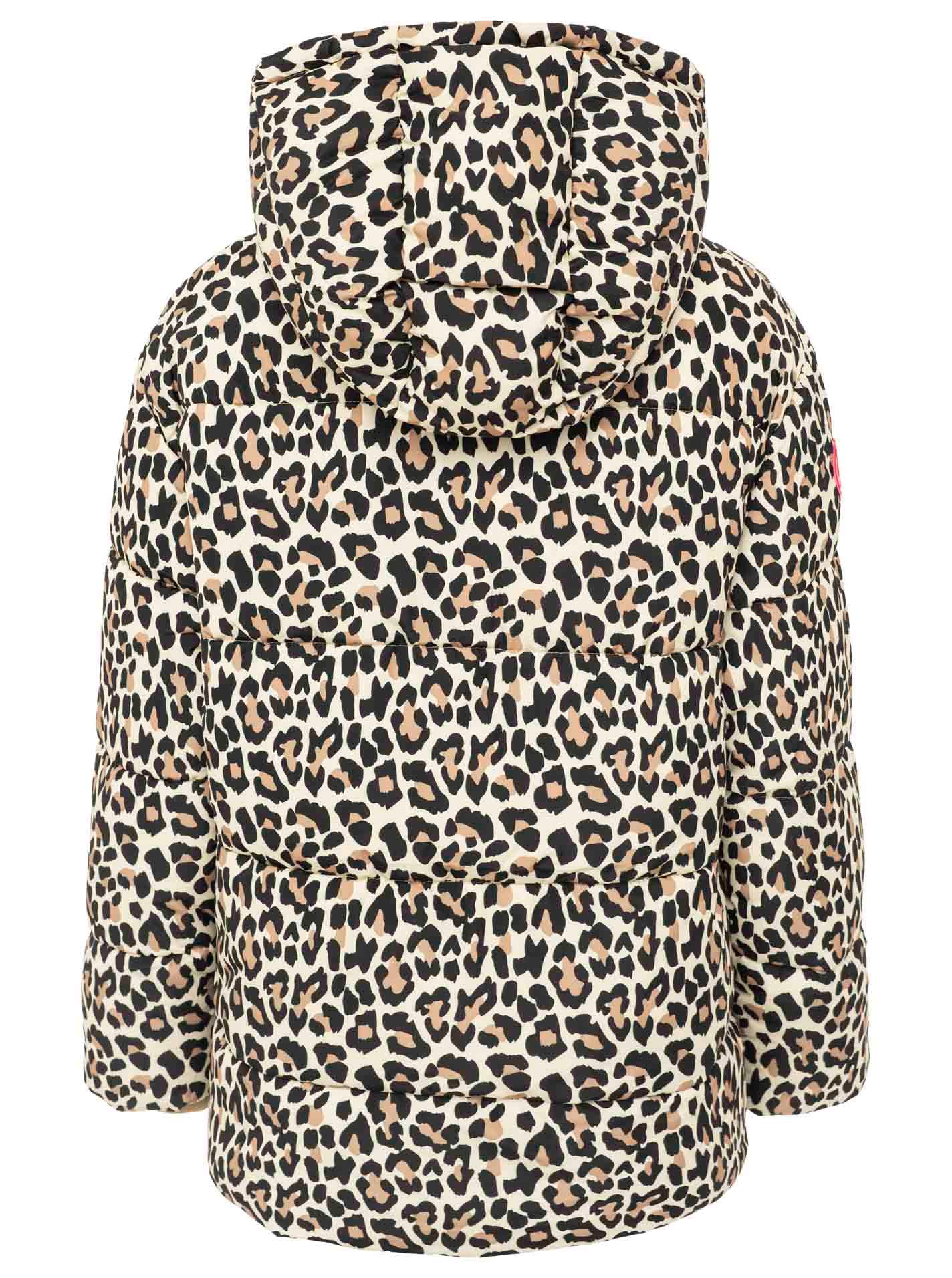 Zwillingsherz Veste matelassée »„Leo Classic AOP“« capuche, motif léopard, fermeture éclair dissimulée avec patte à boutons, poches
