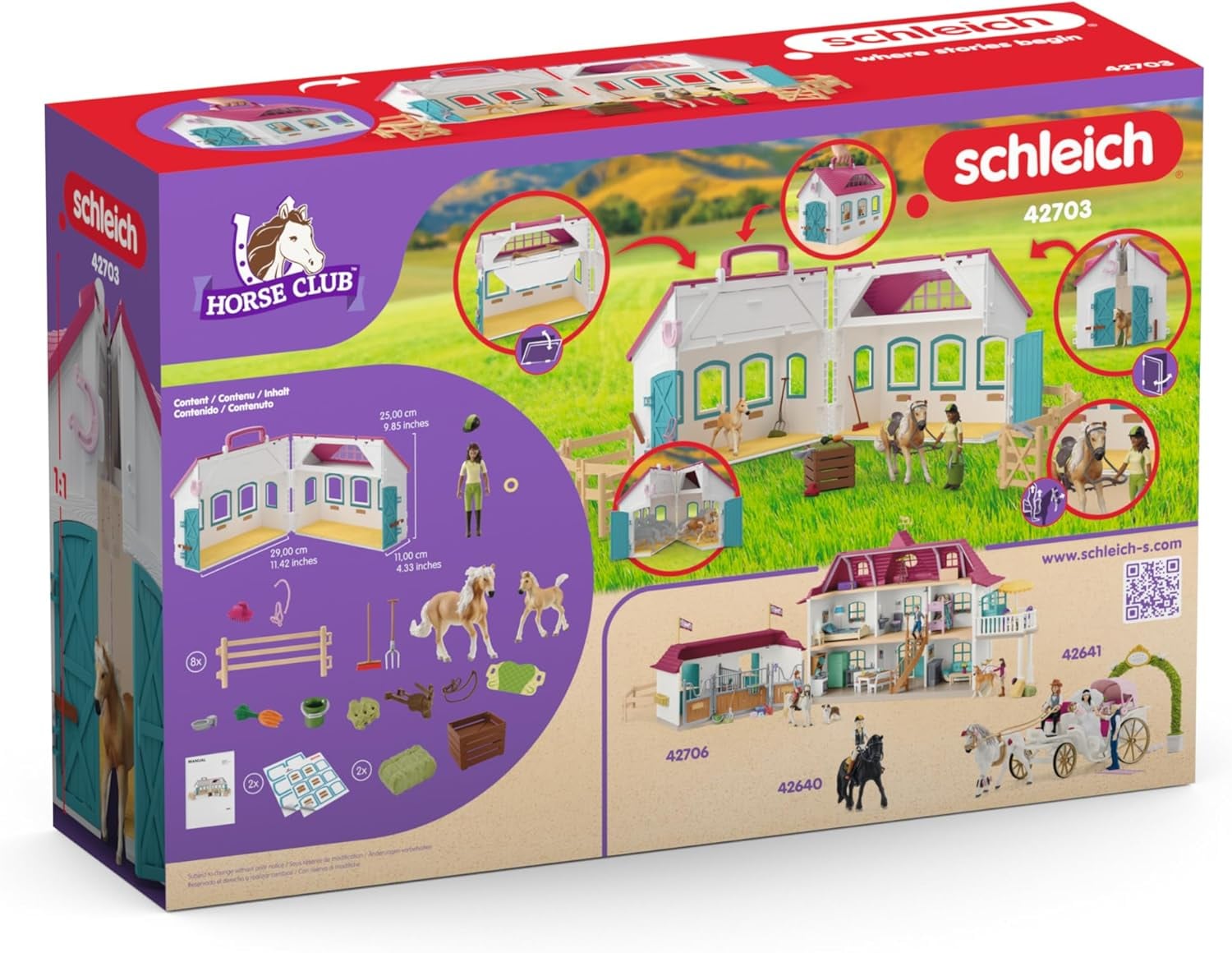 Schleich® Monde de jeu »HORSE CLUB, Offenstall -Kleines Hufeisen (42703)« fabriqué en Europe