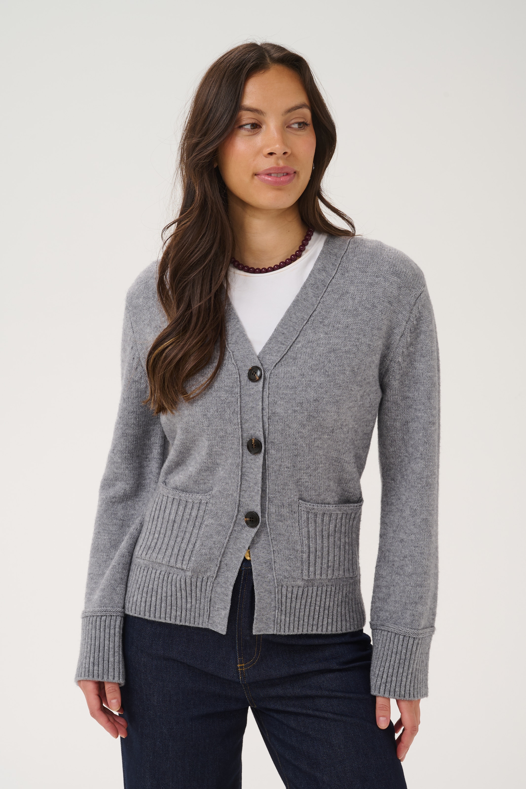 Saint Tropez Veste en tricot »TheresaSZ Cardigan« Mélange de matières, coupe ajustée