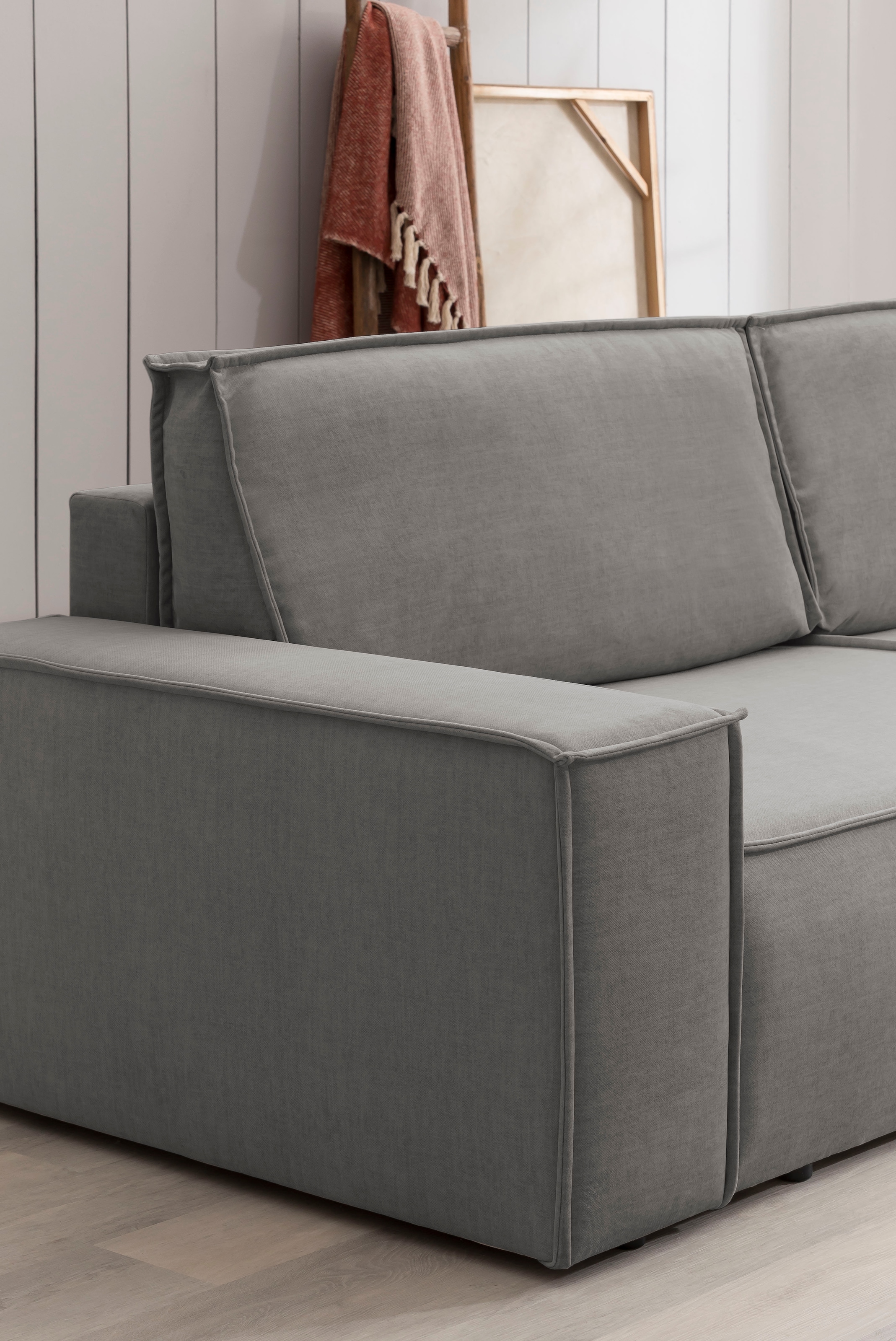 GOODproduct Wohnlandschaft »SHERWOOD U-Form, 329 cm - OTTO. Verlässliche Qualität.« Schlaffunktion m. Bettkasten (194x139 cm), Cord, Vintage, Samtvelours