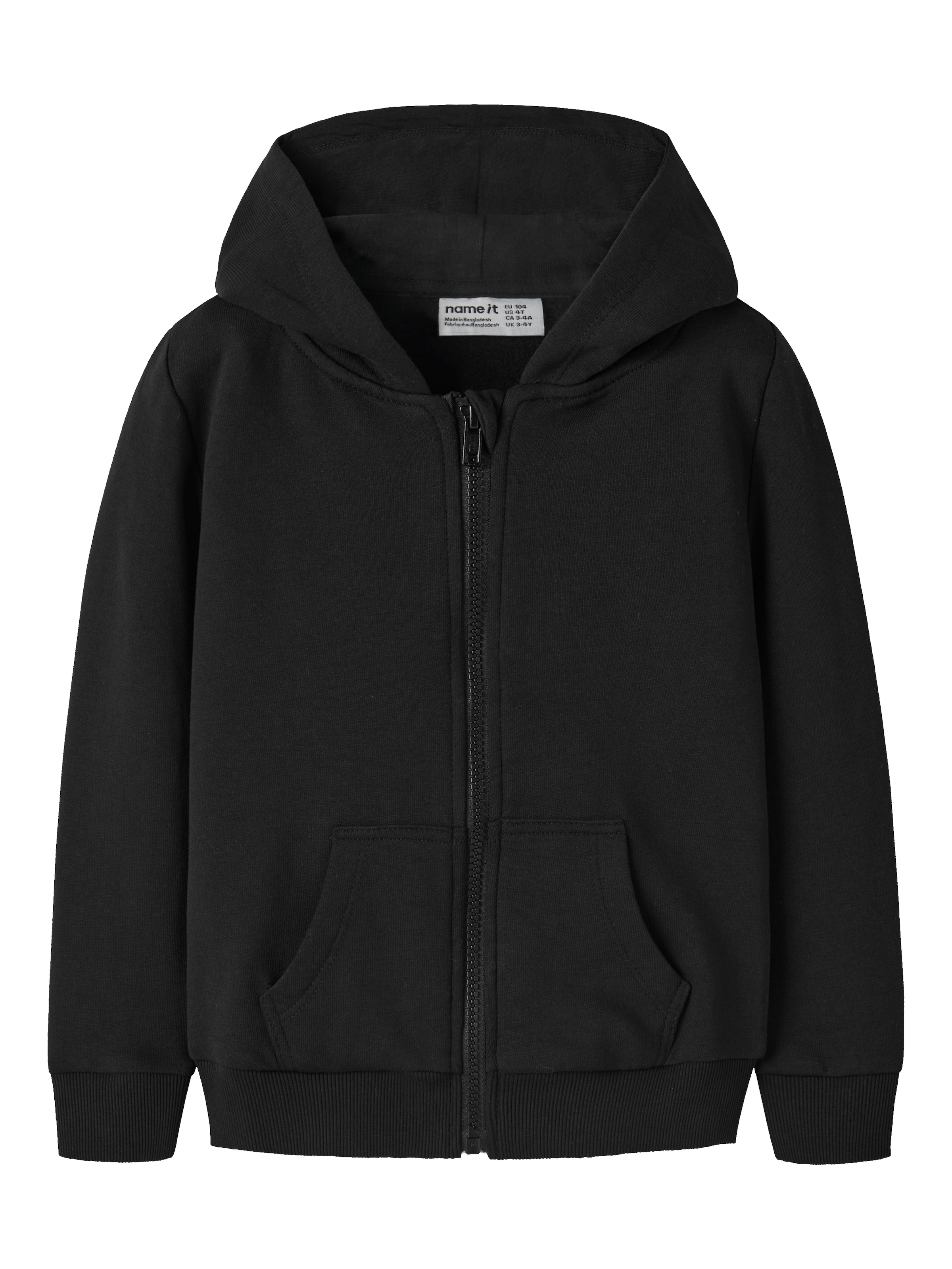 Name It Sweat à capuche »NKMNESWEAT – Sweatjacke mit Kängurutasche« uni, décontracté, coupe régulière, sweat, col rond