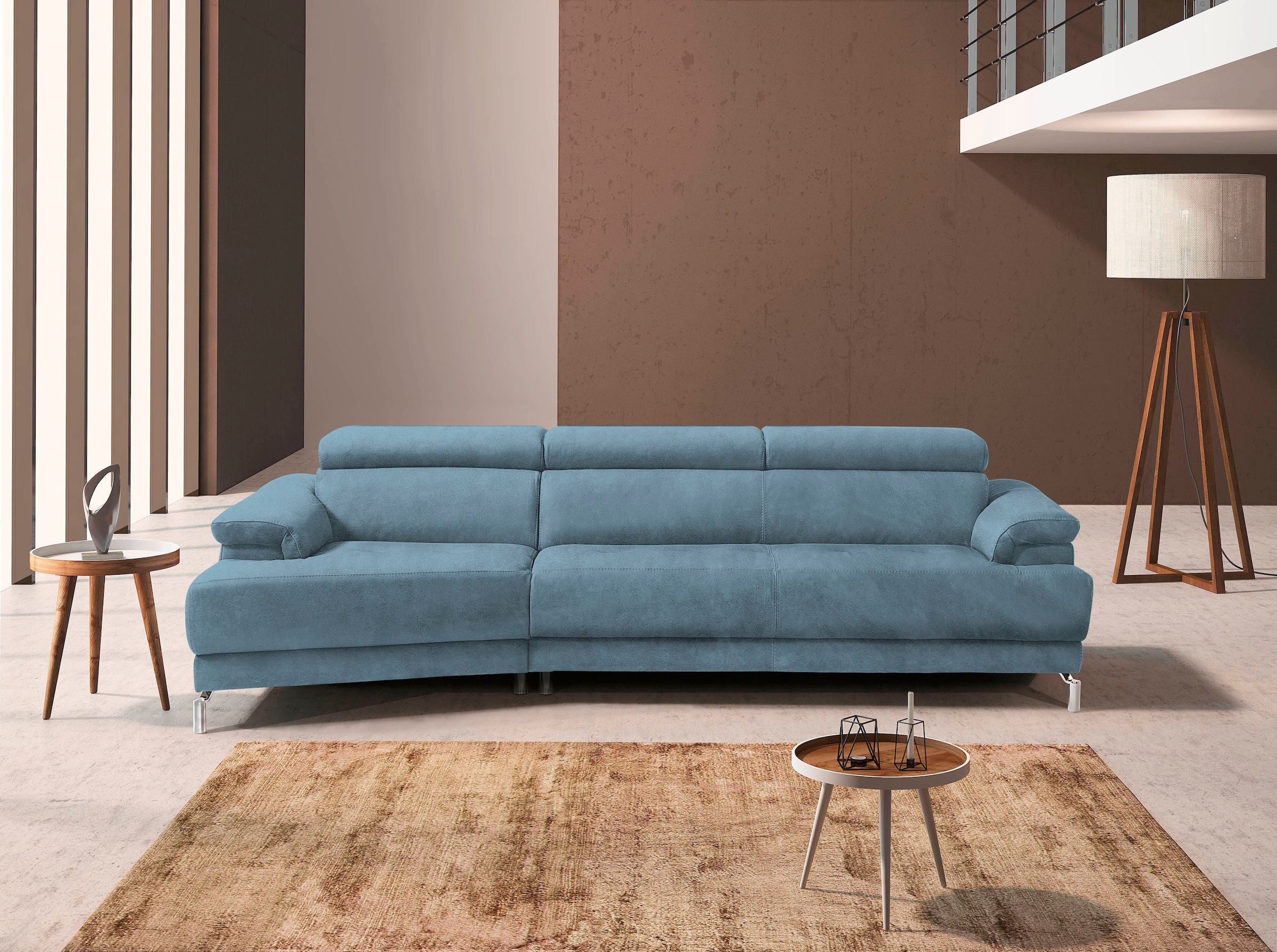 Egoitaliano Canapé d'angle »Soul, extravagantes Designsofa, Megasofa, super bequem, tolle Details« avec élément de finition trapèze, têtes réglables incluses
