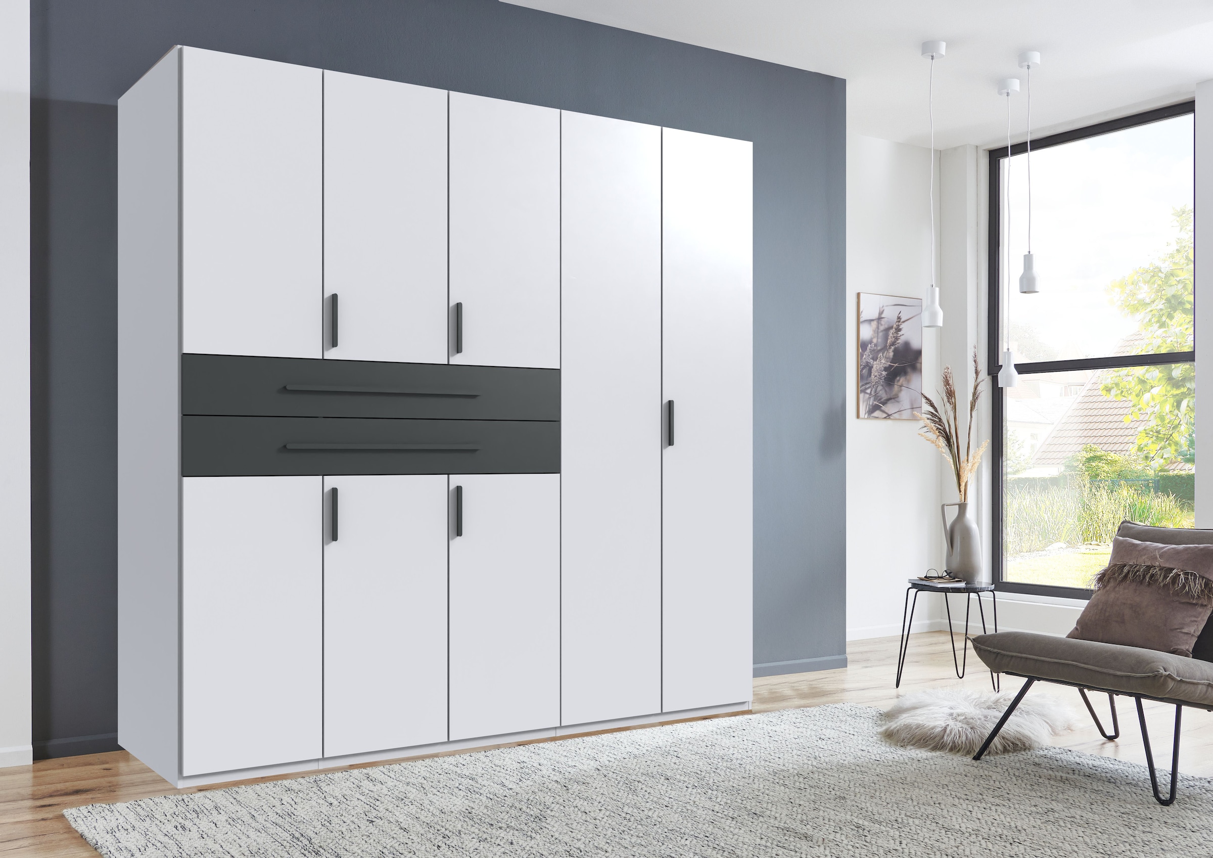 Wimex Armoire à portes battantes »Digit Kleiderschrank wahlweise mit oder ohne Spiegel« Armoire de chambre best-seller au design moderne,  disponible en largeurs 225cm ou 270cm (avec 8 ou 10 portes)