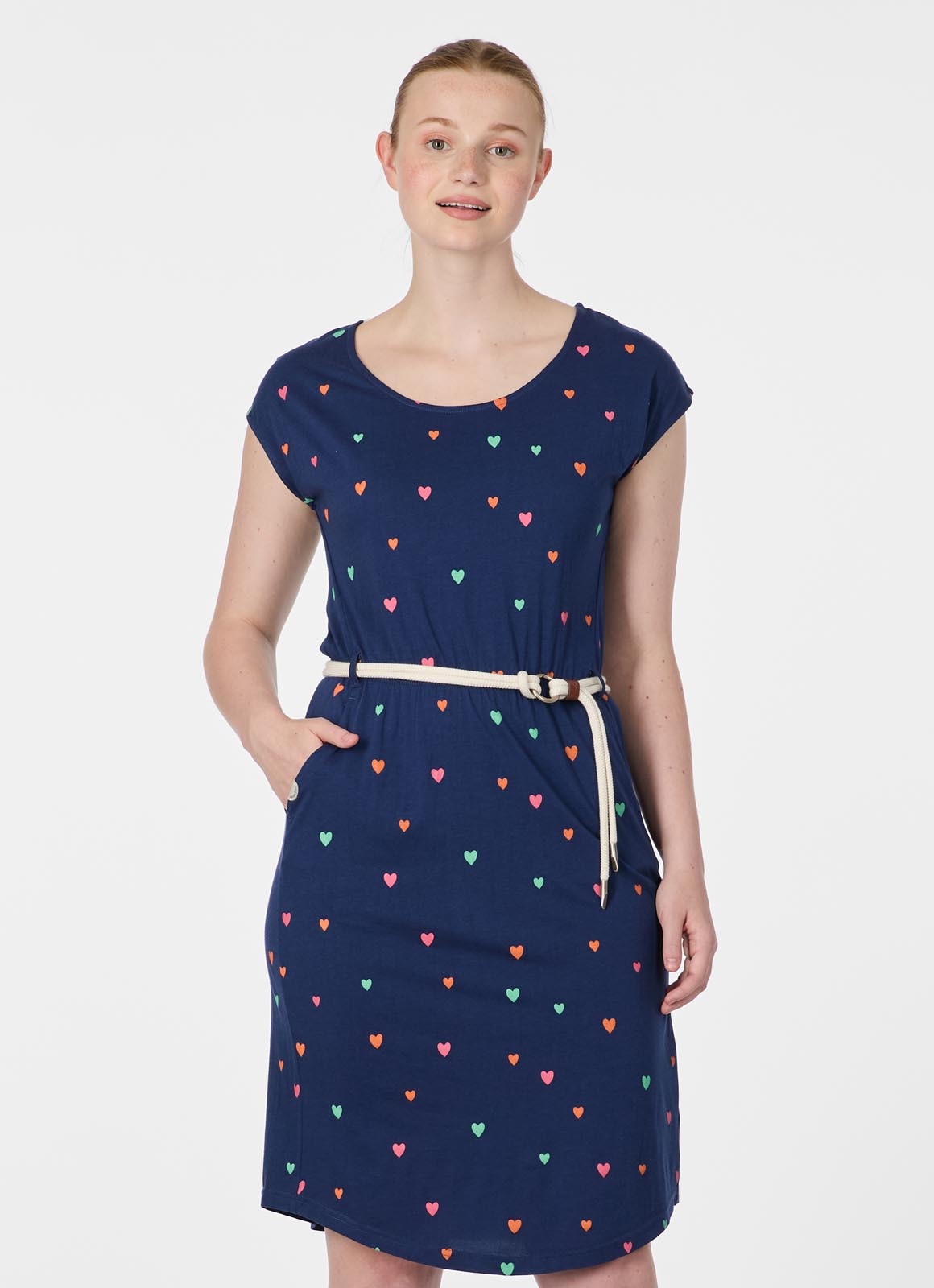 Ragwear Sommerkleid »LILITHE PRINT« 2 tlg. Baumwoll-Modal-Mix mit Eingrifftaschen und Gürtel