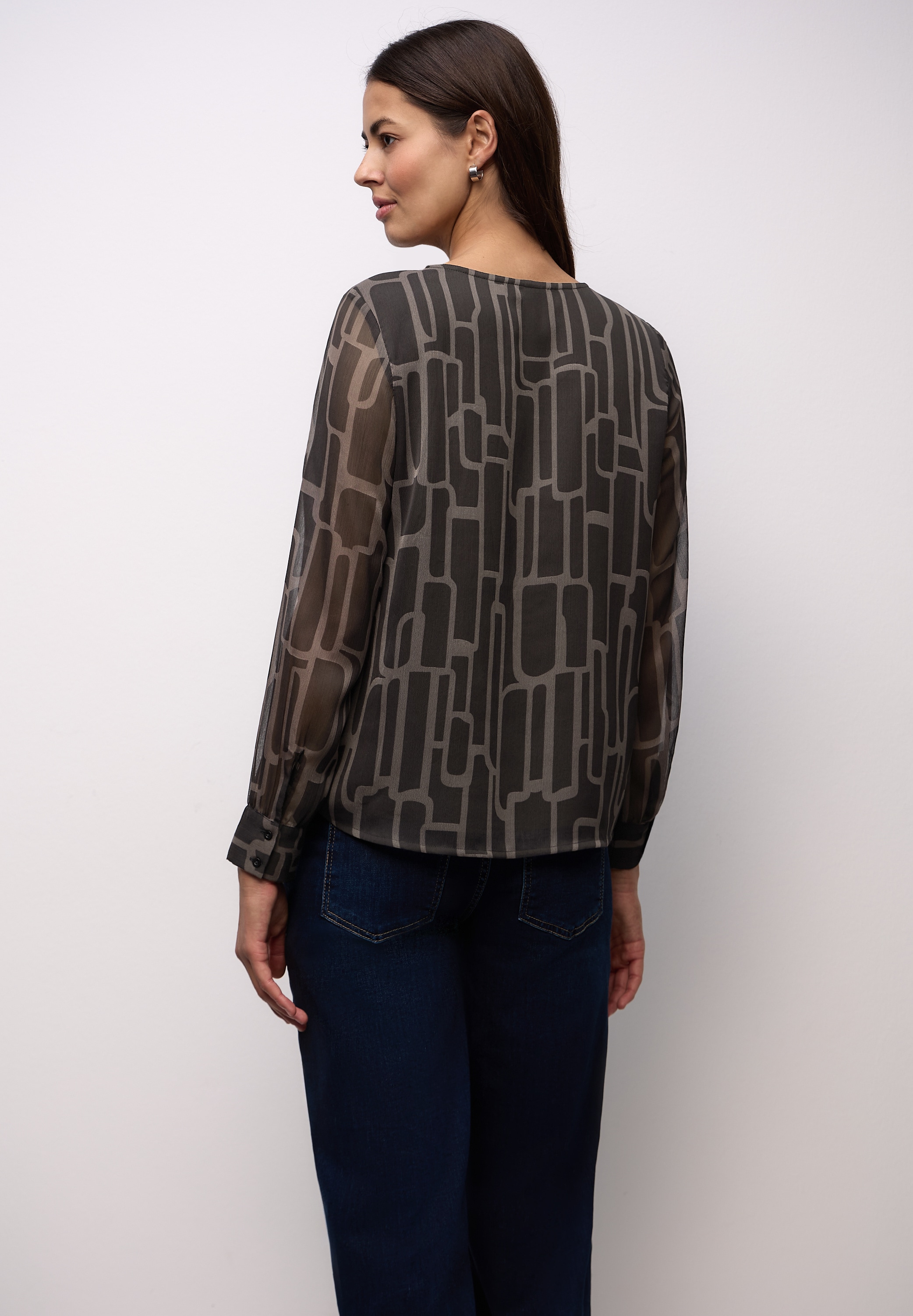 STREET ONE Blouse à manches longues mit grafischem Muster
