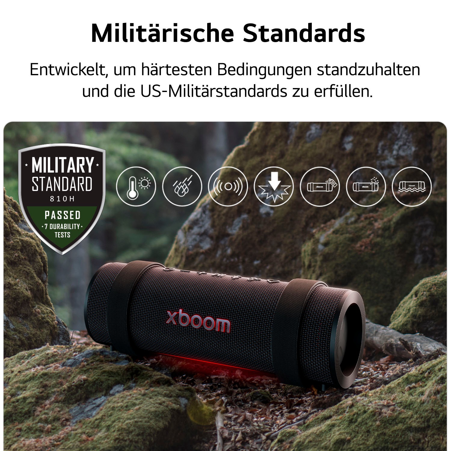 LG Bluetooth-Speaker »xboom GRAB« 1.1 (Bluetooth Apple Siri | Beleuchtungseffekte | EQ Modi | Extra Bass | Google Assistant | Lautstärkeanpassung | Multipoint Anbindung | Wireless Party Connect 30 W)