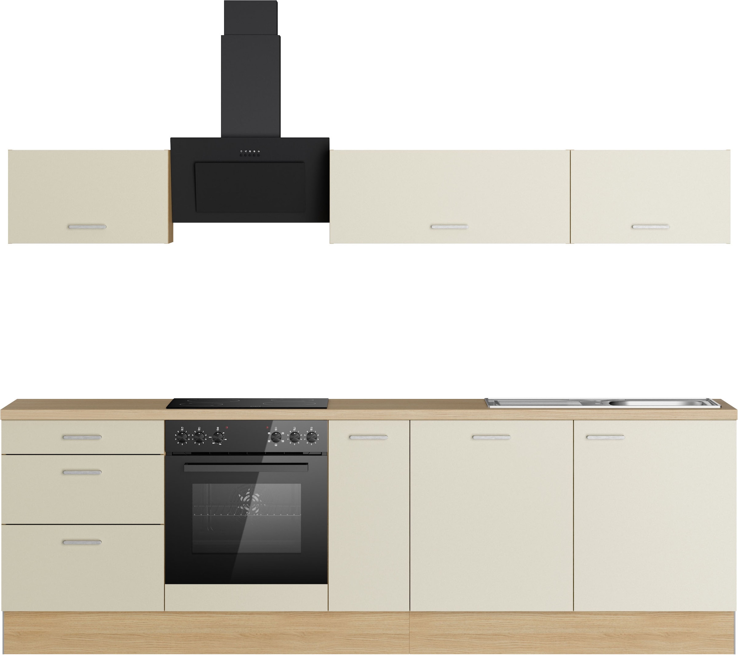 KOCHSTATION Kitchenette »KS-Sion« Breite 270 cm, neue Technik: OPTIsnap, wahlweise mit E-Geräten
