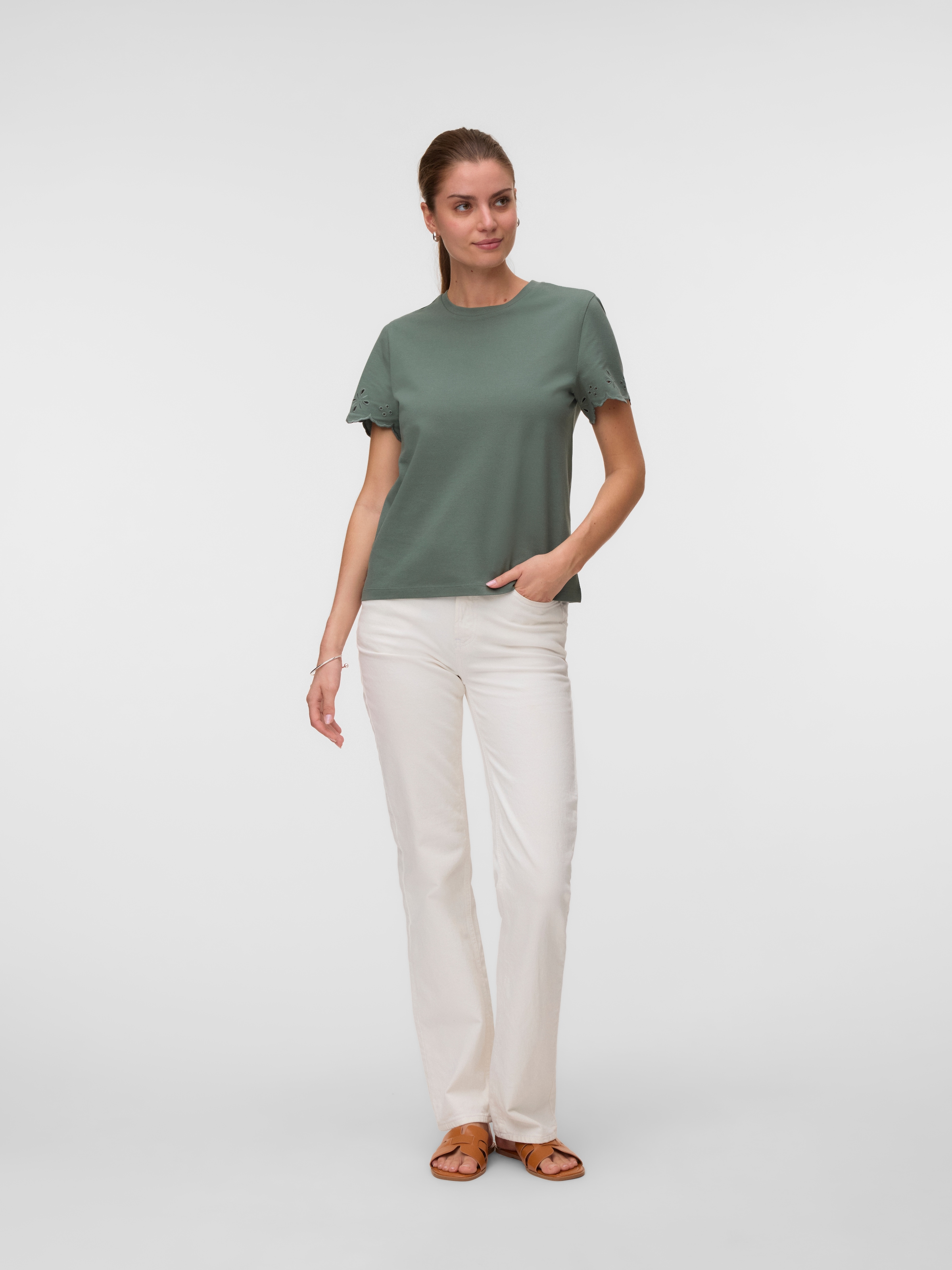 Vero Moda Kurzarmshirt »VMLOUISE SS TOP JRS« Baumwolle, regular fit