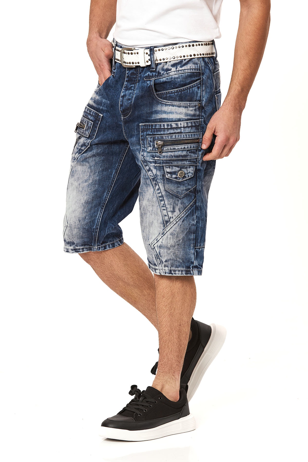 Cipo & Baxx Bermuda en jean Baumwolle, regular fit