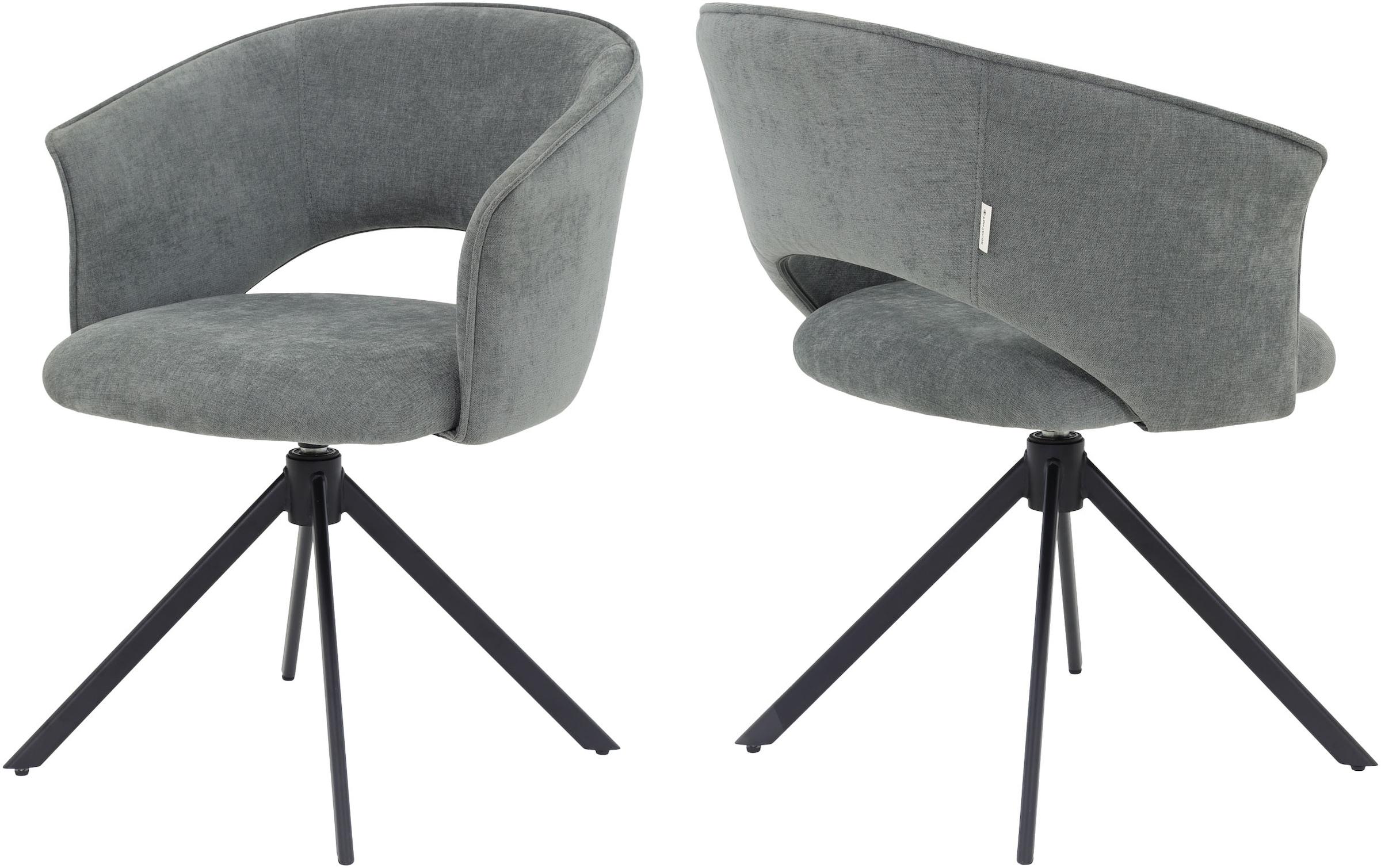 TOM TAILOR HOME Chaise avec accoudoirs »CURVY ARMCHAIR« (Set) 2 cuismit Armlehnen, drehbar, Rückholfunktion, Rückenausschnitt