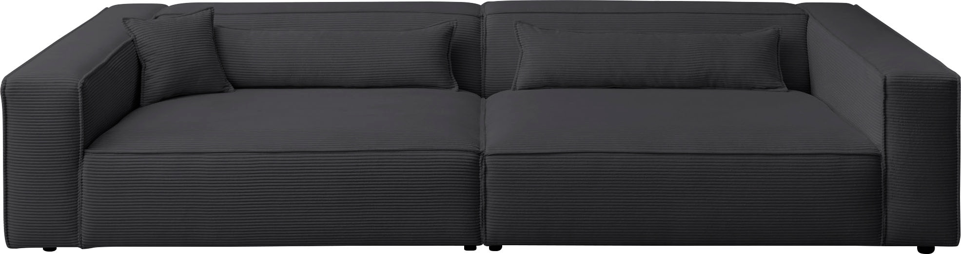 LeGer Home by Lena Gercke 3-Sitzer »PIARA XXL Cord, Sofa mit Kedernaht« schwarze Füsse, bequemer Sitzkomfort, extra tiefe Sitzfläche