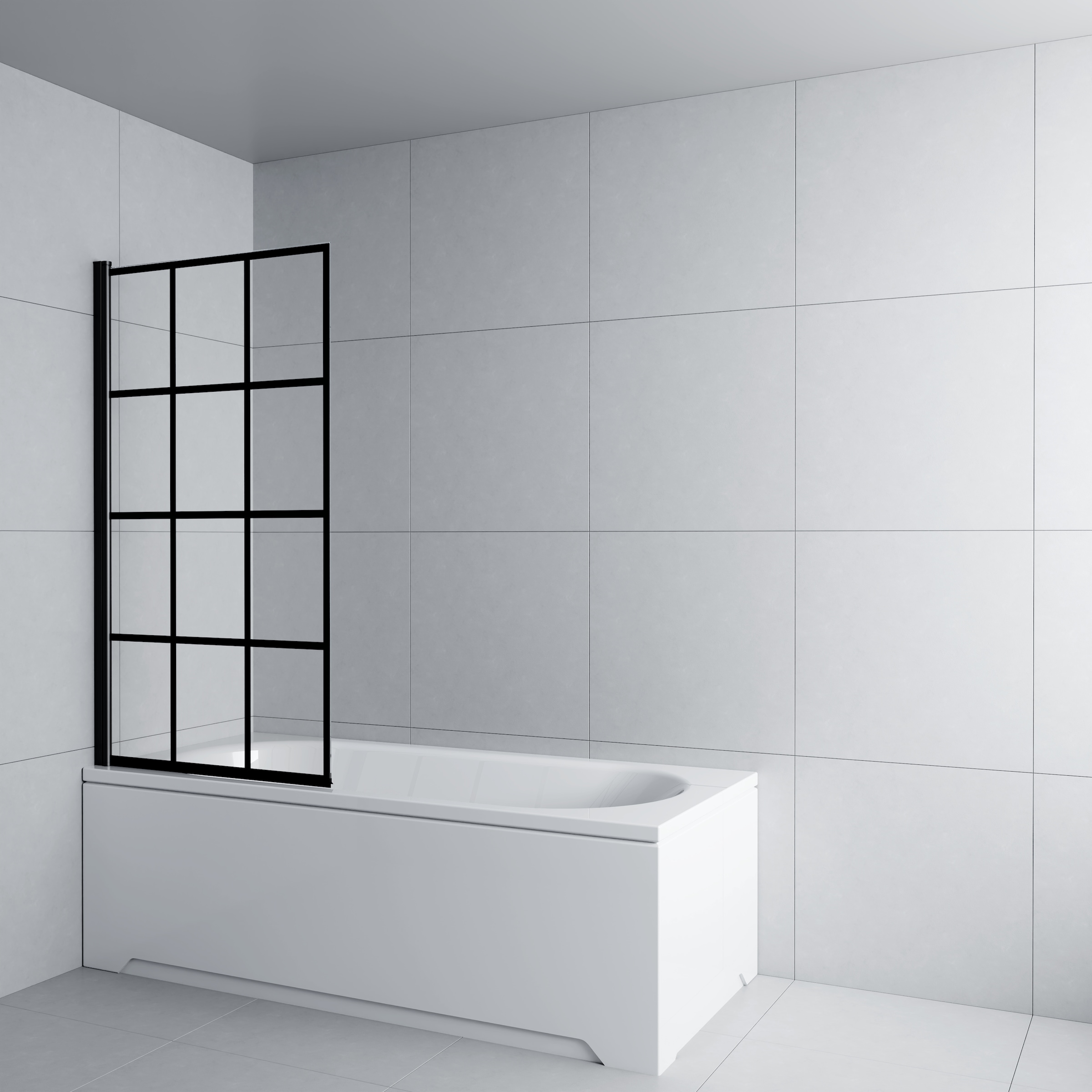 welltime Rehausse de baignoire pare-baignoire 12 parties en noir tendance